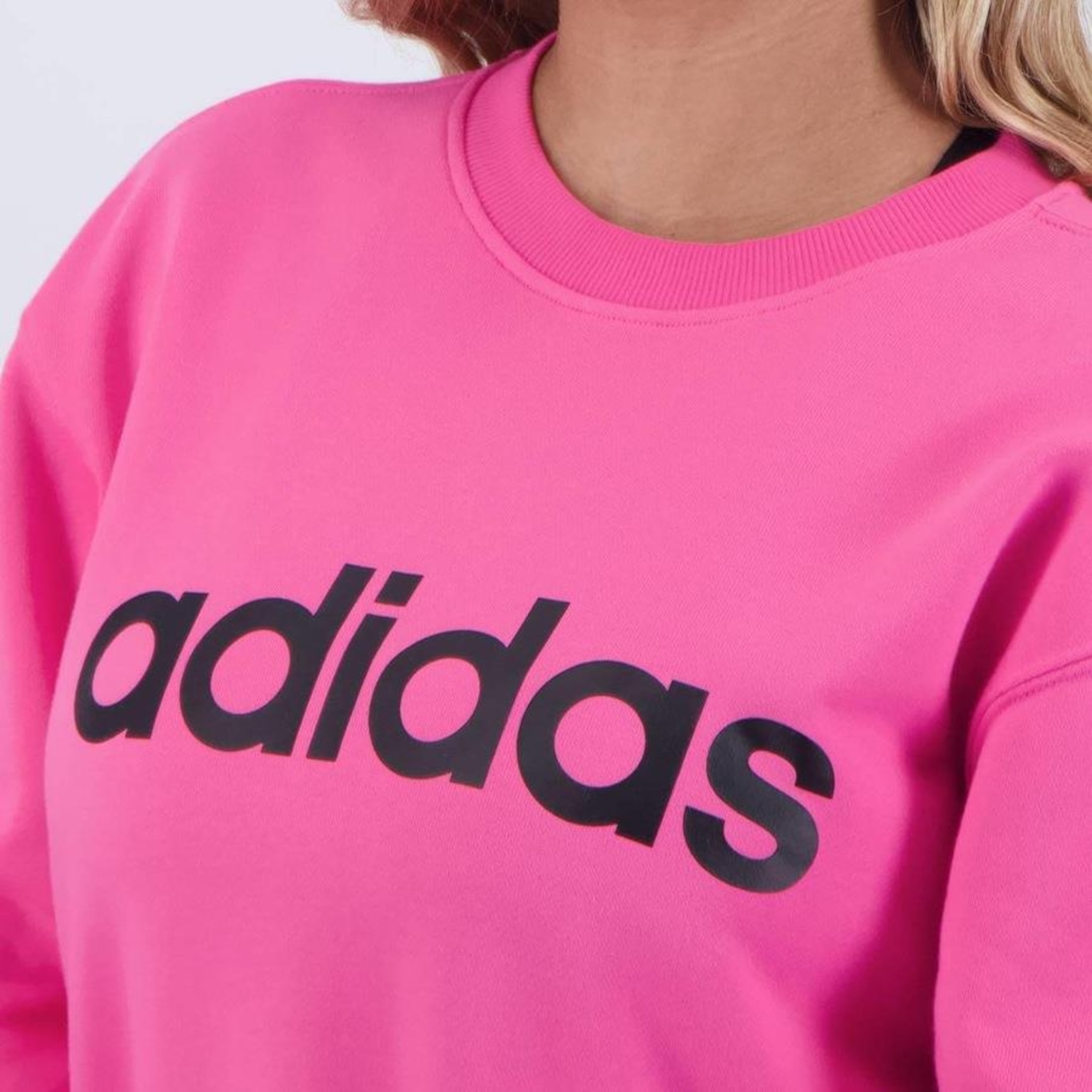 Blusão de Moletom Adidas Logo Linear - Feminino - Foto 5