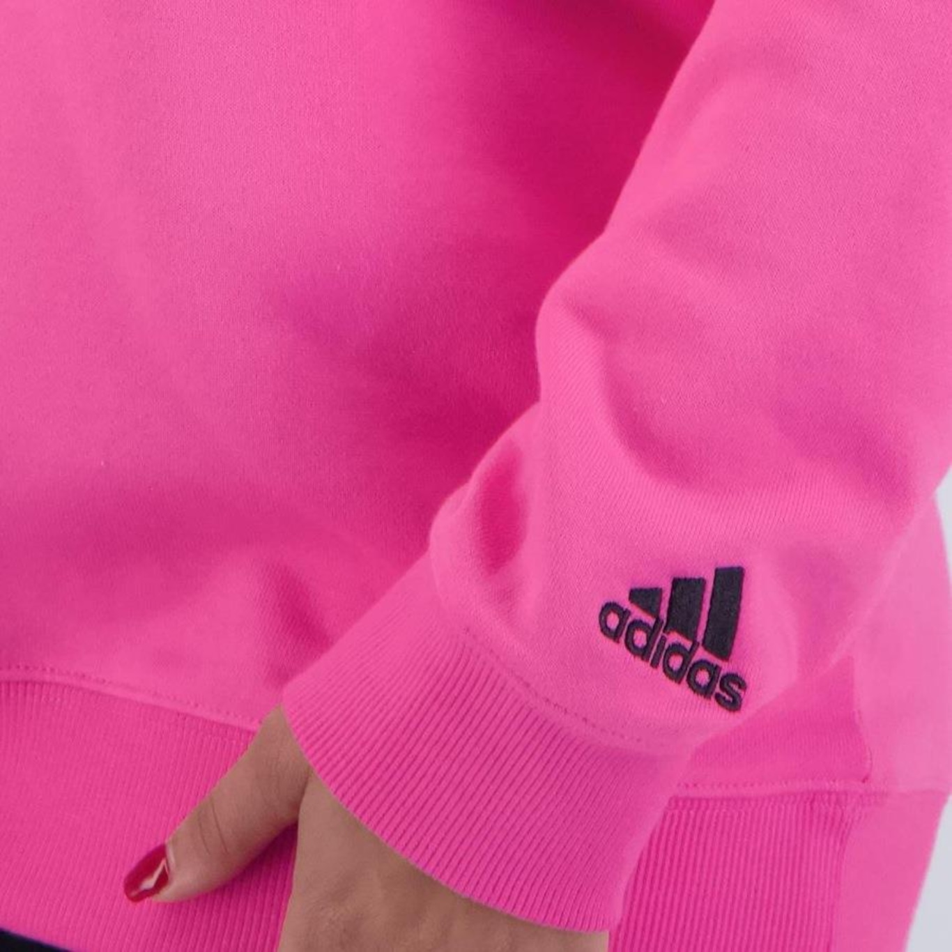 Blusão de Moletom Adidas Logo Linear - Feminino - Foto 6