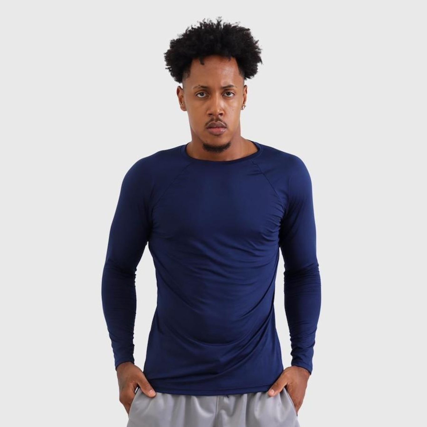 Camisa Masculina De Manga Longa Com Proteção Solar Uv Estilo Esportiva - Foto 1