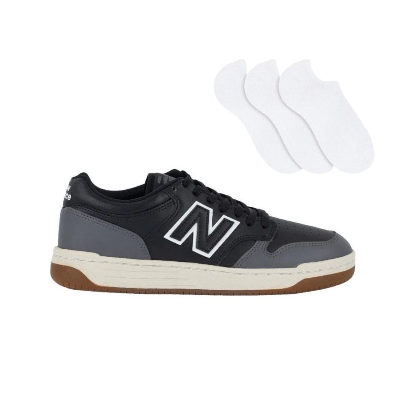 Kit Tênis New Balance 480 Low + 3 Pares de Meias - Masculino - Foto 1