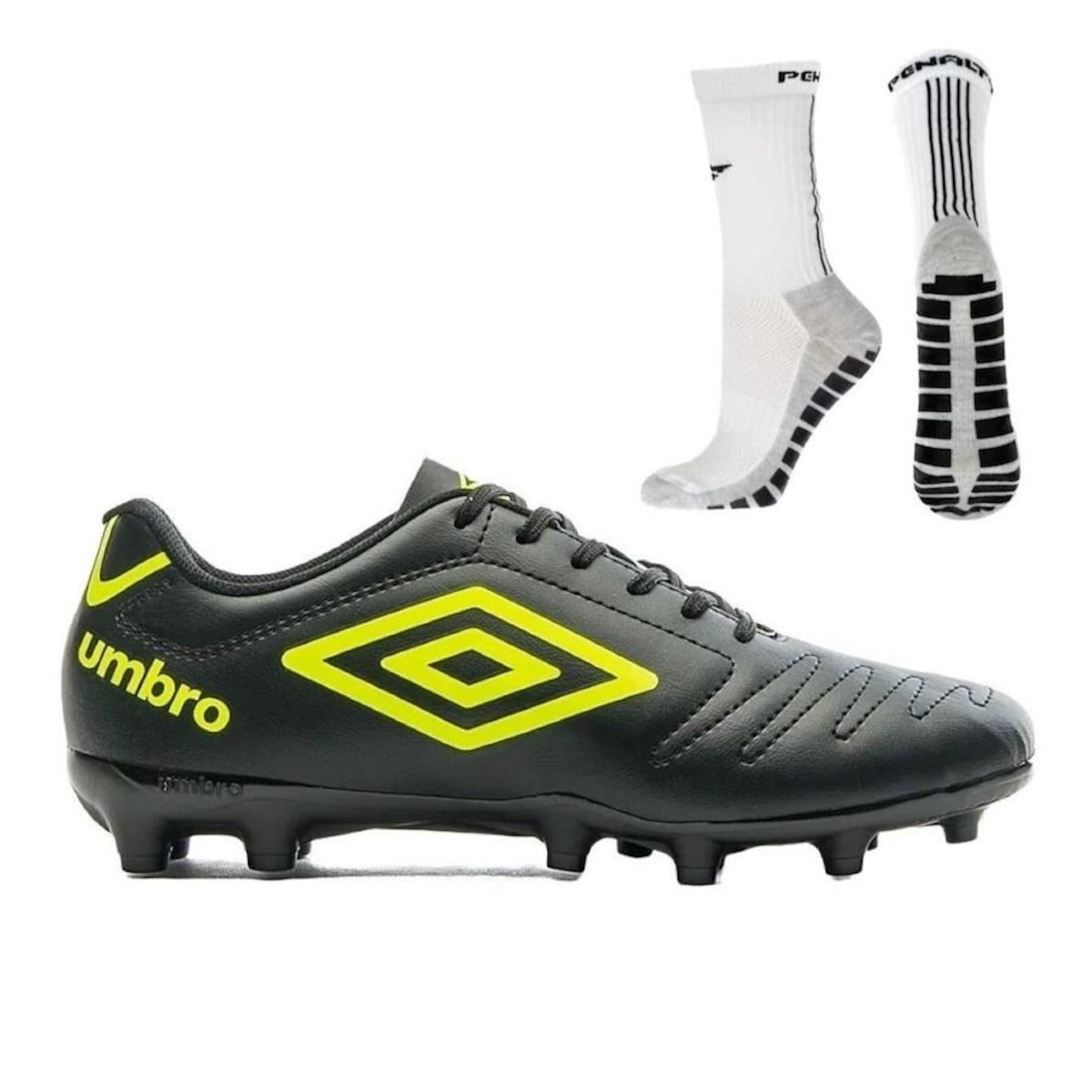 Kit Chuteira de Campo Umbro Class + Meia Antiderrapante - Adulto - Foto 1