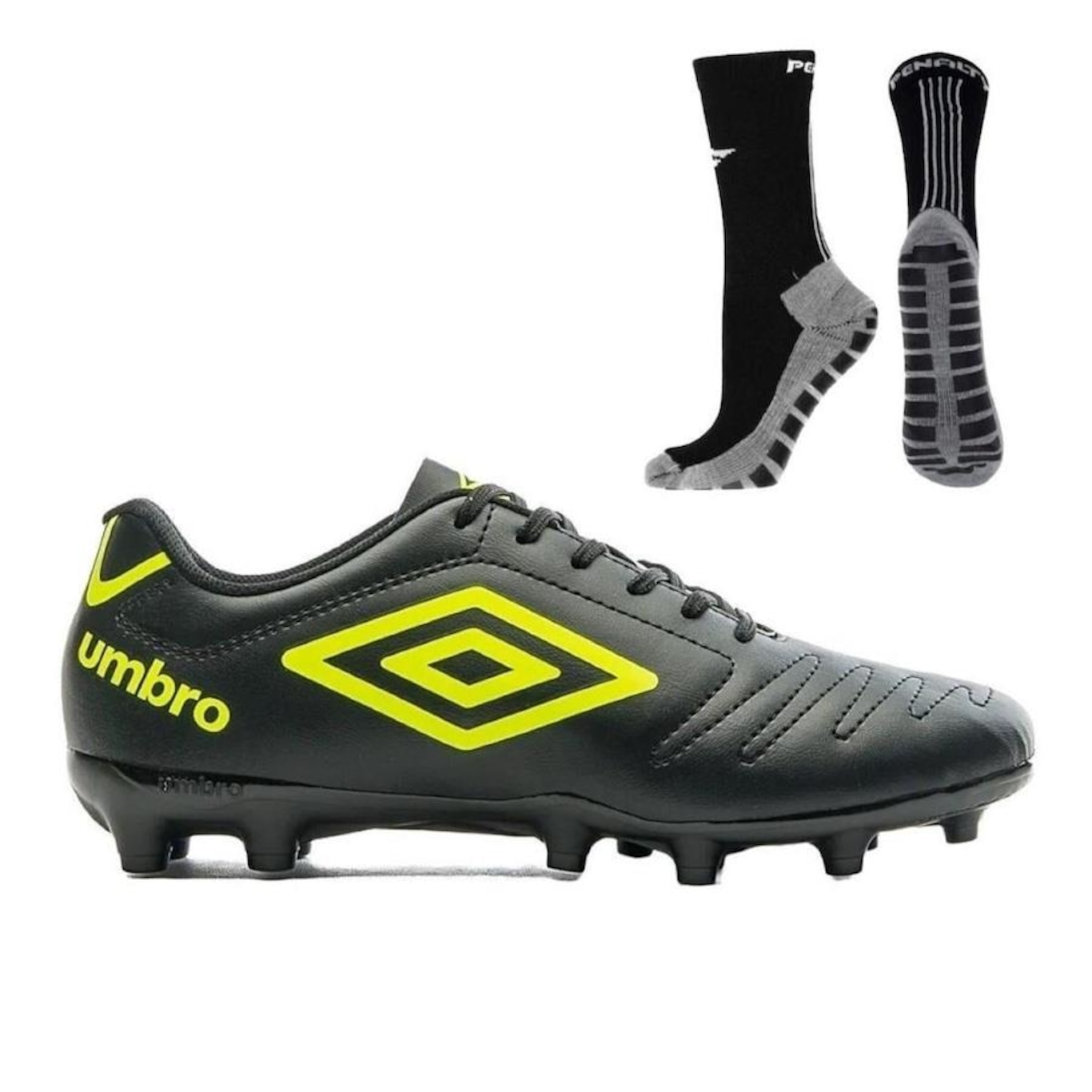 Kit Chuteira de Campo Umbro Class + Meia Antiderrapante - Adulto - Foto 1