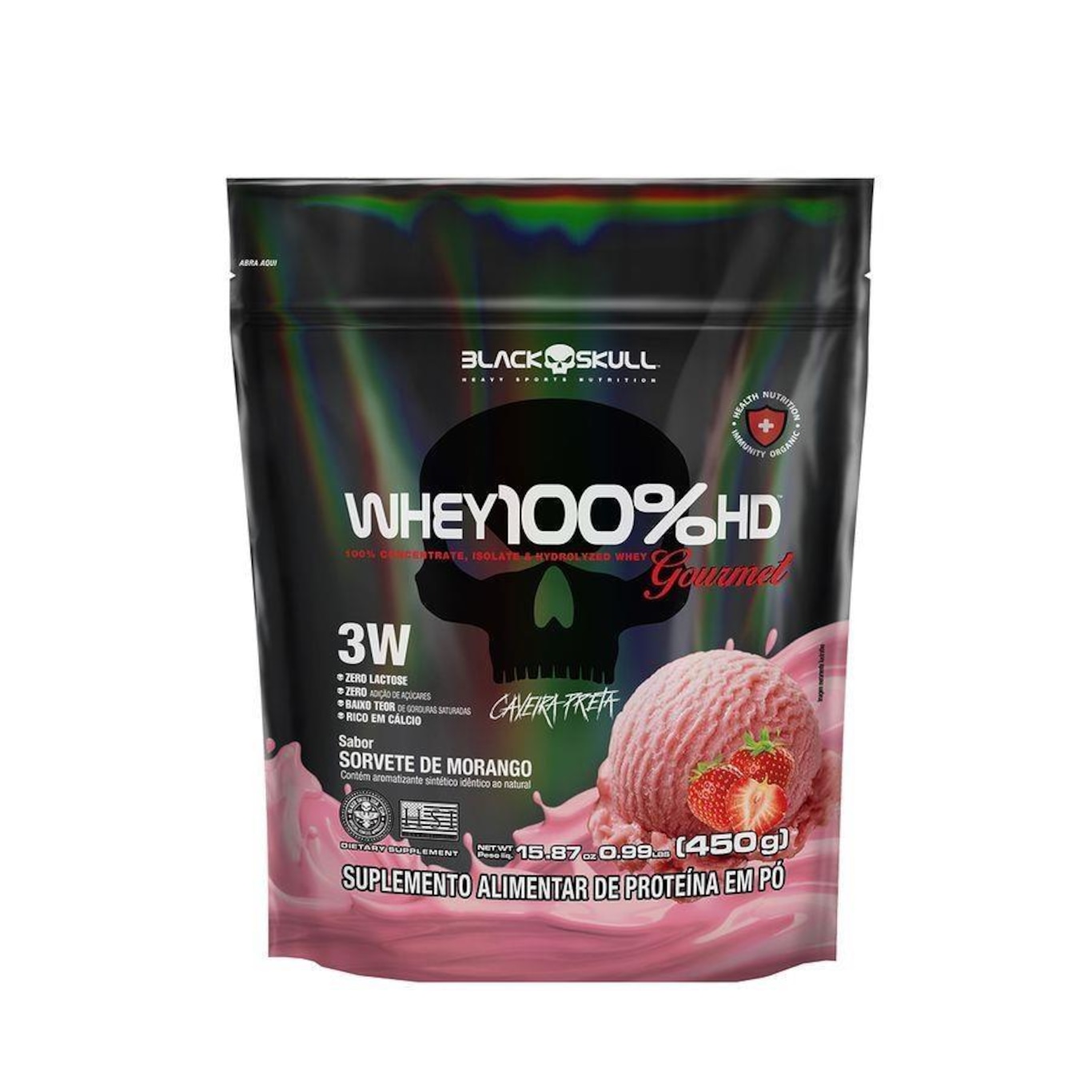 Whey 100%Hd Gourmet 450G Refil - Black Skull - Foto 1