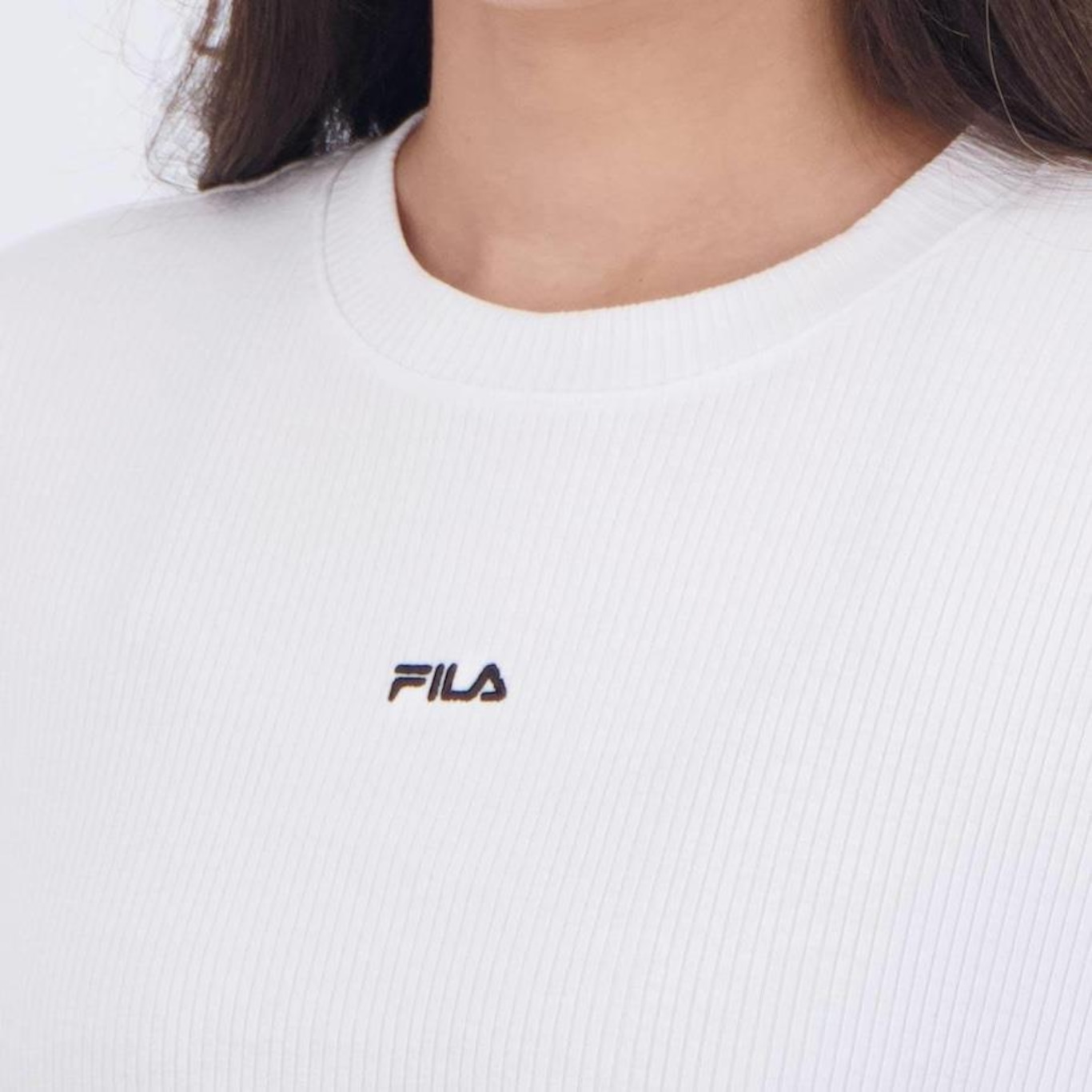 Blusa Cropped Fila Raglan - Feminina - Foto 5