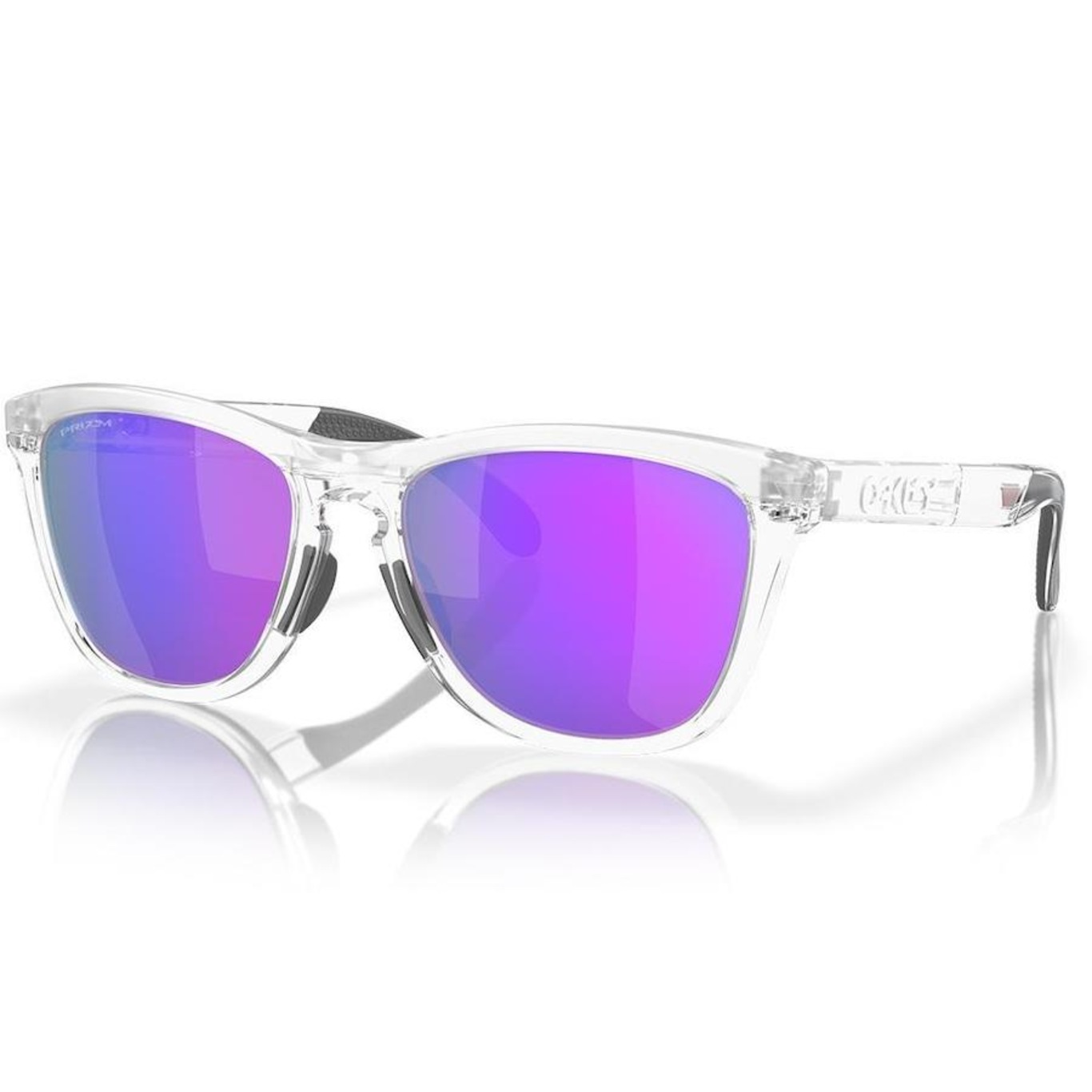 Óculos de Sol Unissex Oakley Frogskins Range Matte Clear Prizm Violet - Foto 1