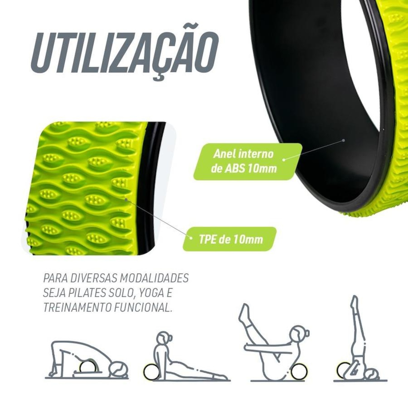 Roda Magic Profissiona para Pilates Yoga Pista e Campo Anel Circle - Foto 4