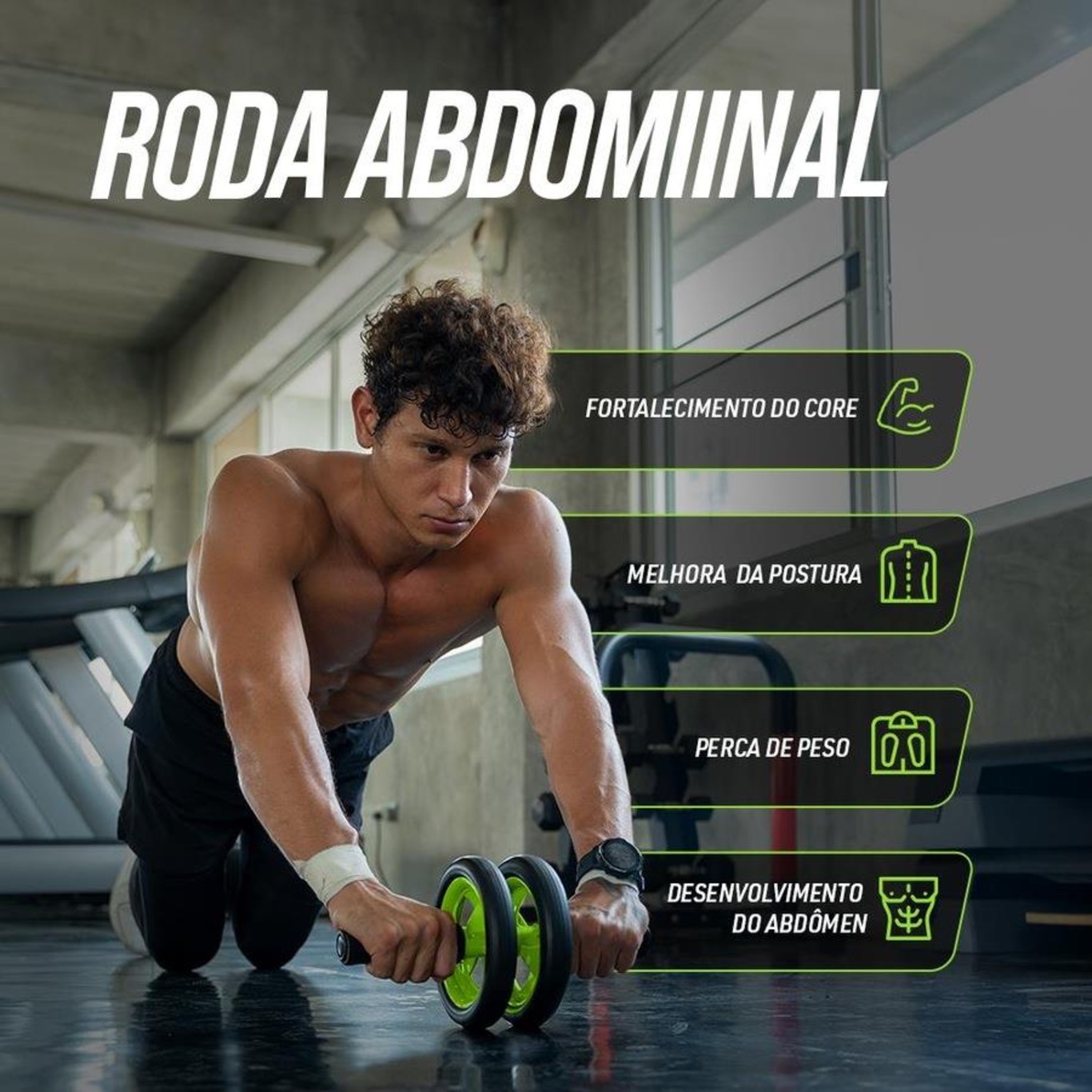 Roda Abdominal Para Exercícios Treino De Core Pista E Campo - Foto 5