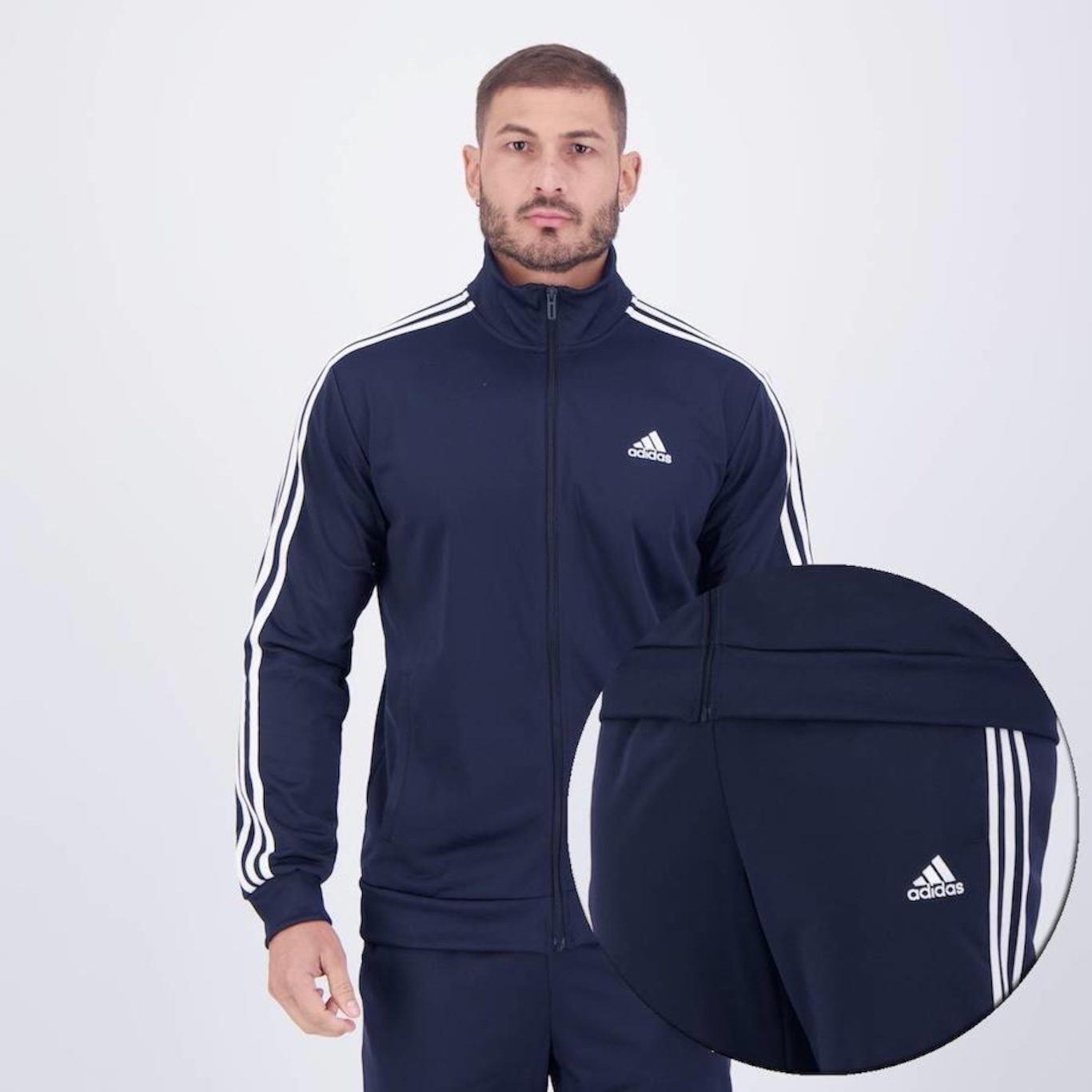 Agasalho sem Capuz adidas Essential 3 Stripes - Masculino - Foto 2