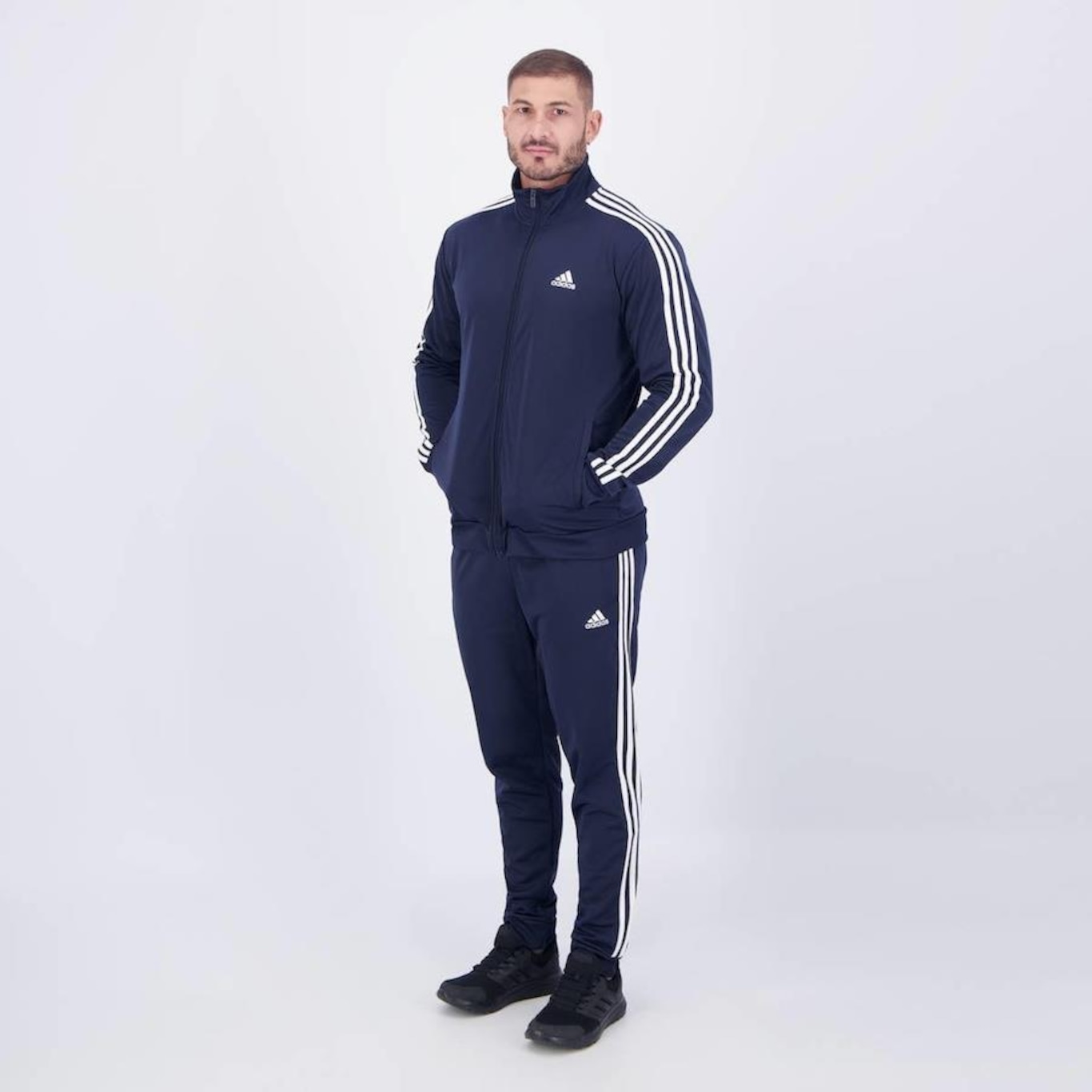 Agasalho sem Capuz adidas Essential 3 Stripes - Masculino - Foto 4