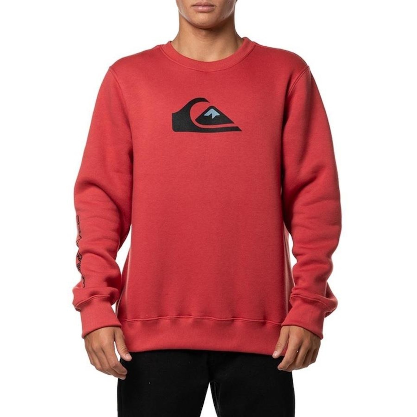 Blusão de Moletom sem Capuz Quiksilver Comp Logo 305G Wt24 - Masculino - Foto 1