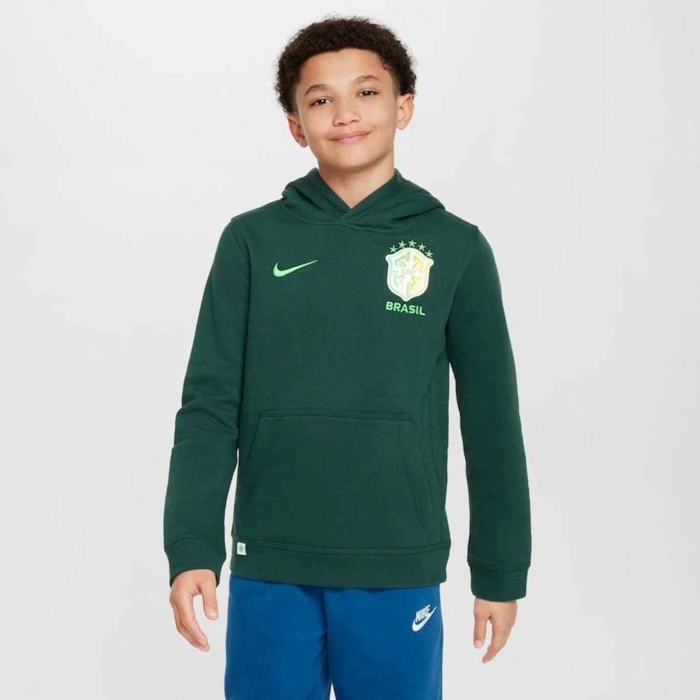 Blusão com Capuz Nike Sportswear Brasil Club - Infantil - Foto 1