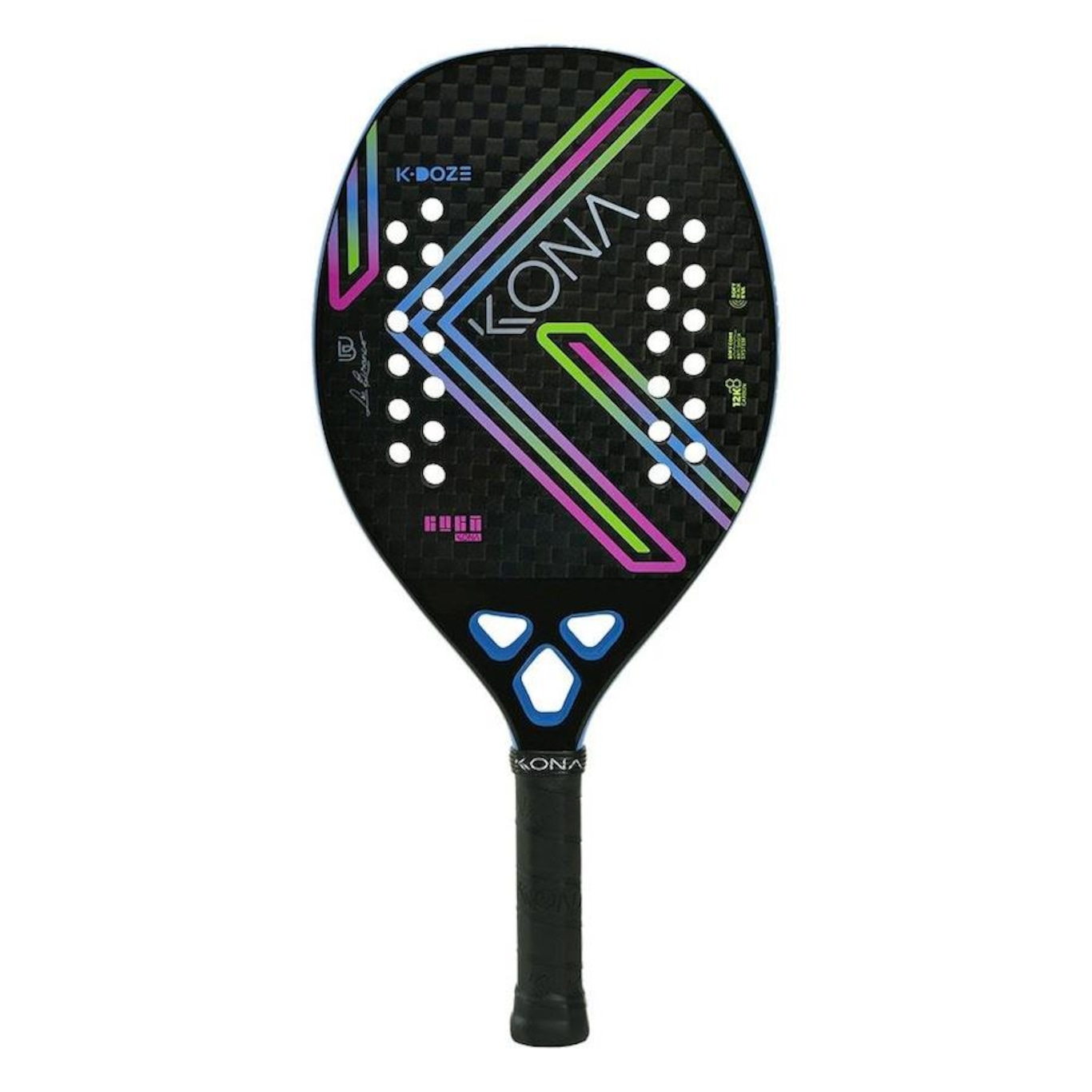 Raquete de Beach Tennis Kona K-Doze Blue Kolors Matte 2024 12K - Foto 1