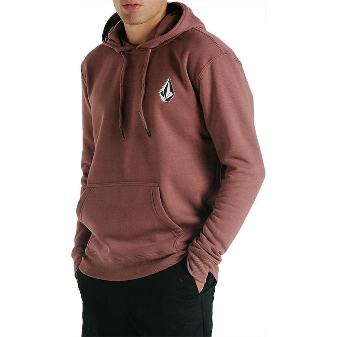 Blusão de Moletom Volcom Canguru Iconic Stone - Masculino - Foto 1