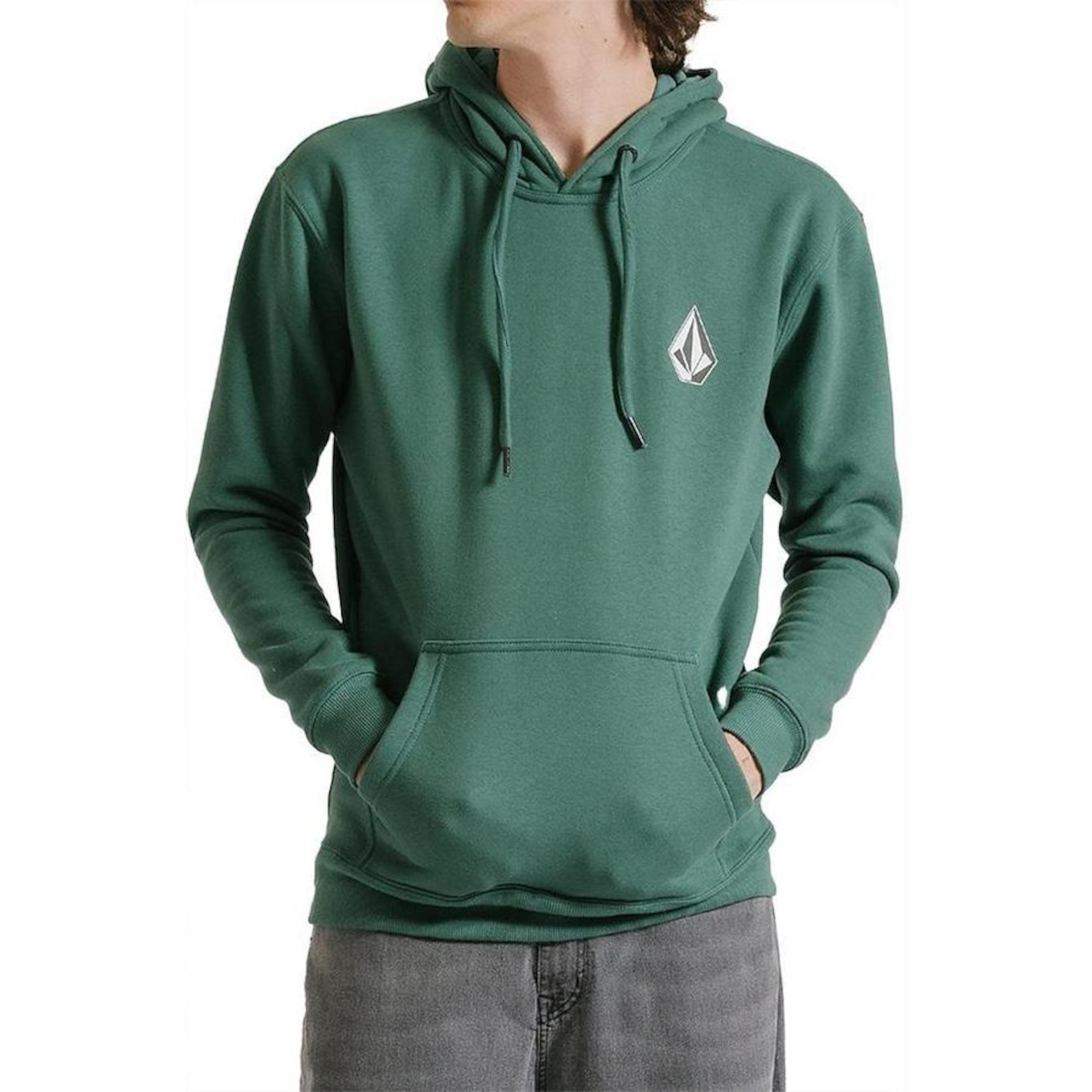 Blusão de Moletom Volcom Canguru Iconic Stone - Masculino - Foto 1