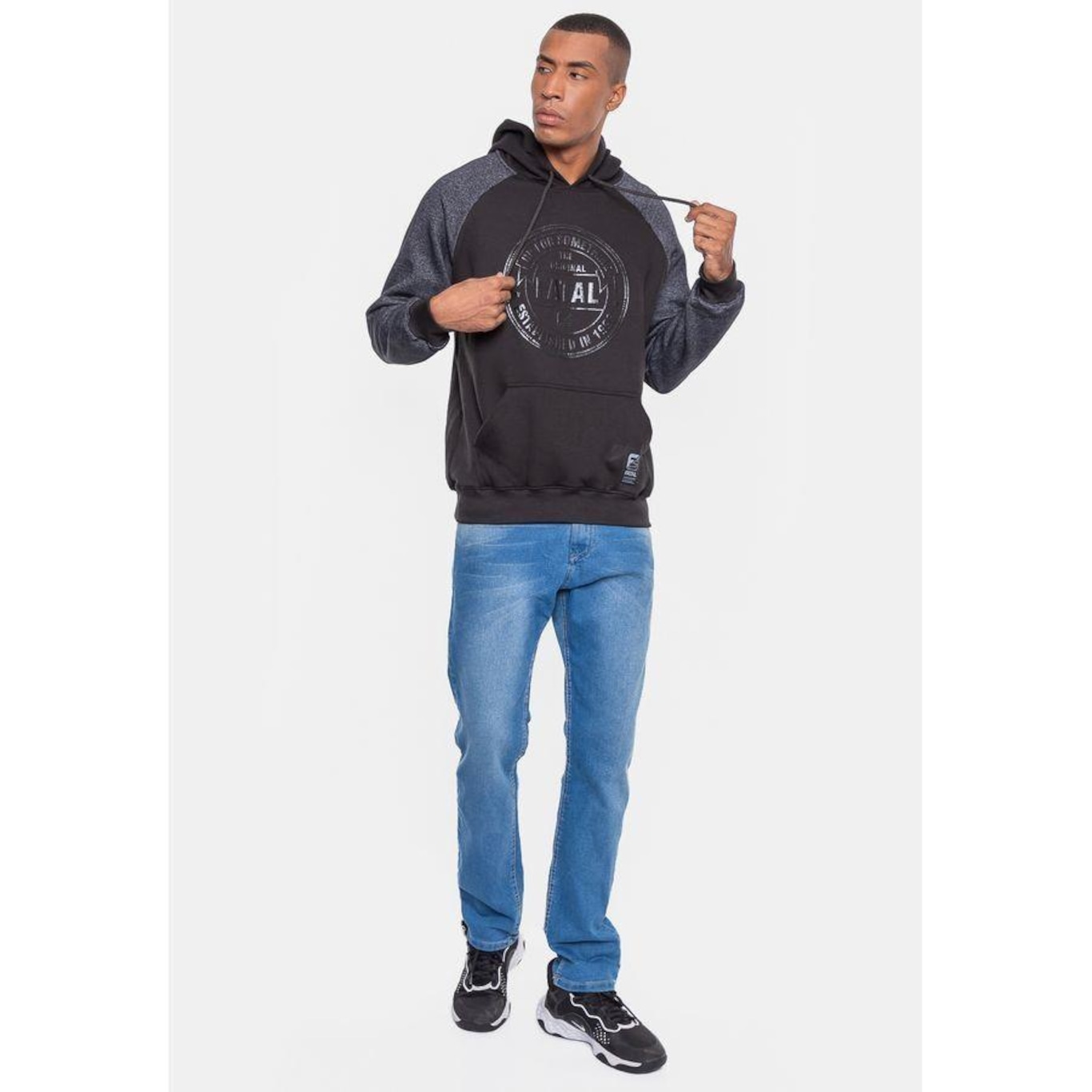 Blusão de Moletom Fatal Canguru Raglan - Masculino - Foto 2