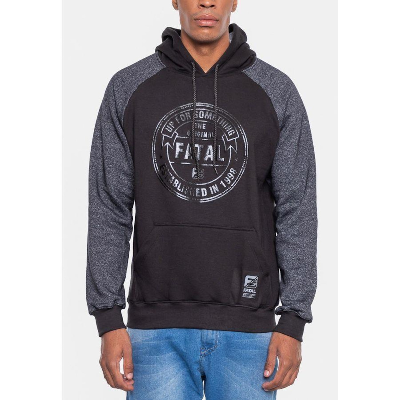 Blusão de Moletom Fatal Canguru Raglan - Masculino - Foto 3