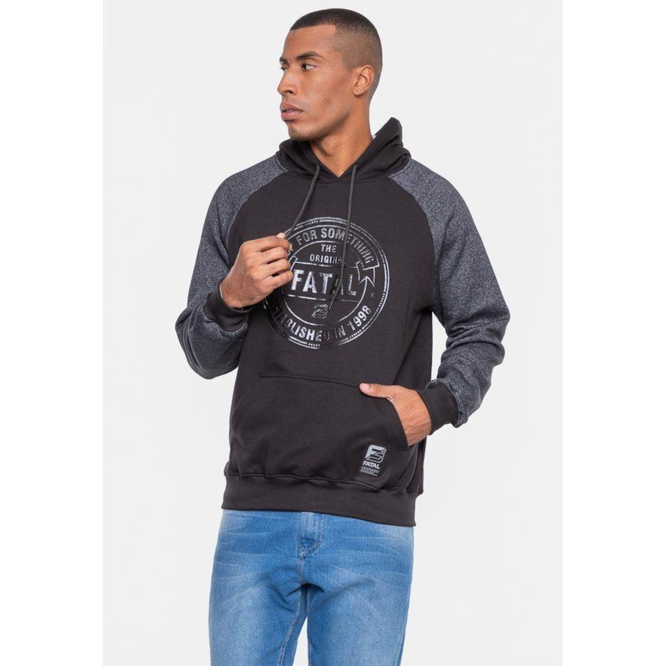 Blusão de Moletom Fatal Canguru Raglan - Masculino - Foto 5