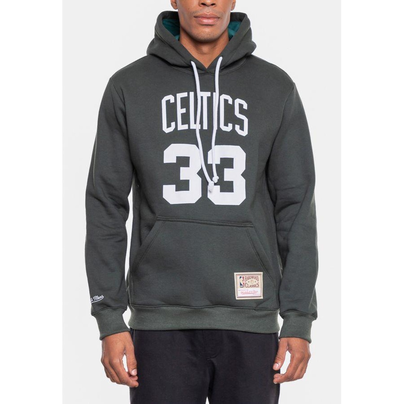 Blusão de Moletom com Capuz  Mitchell & Ness Boston Celtics Larry Bird Militar Galapagos - Masculino - Foto 3