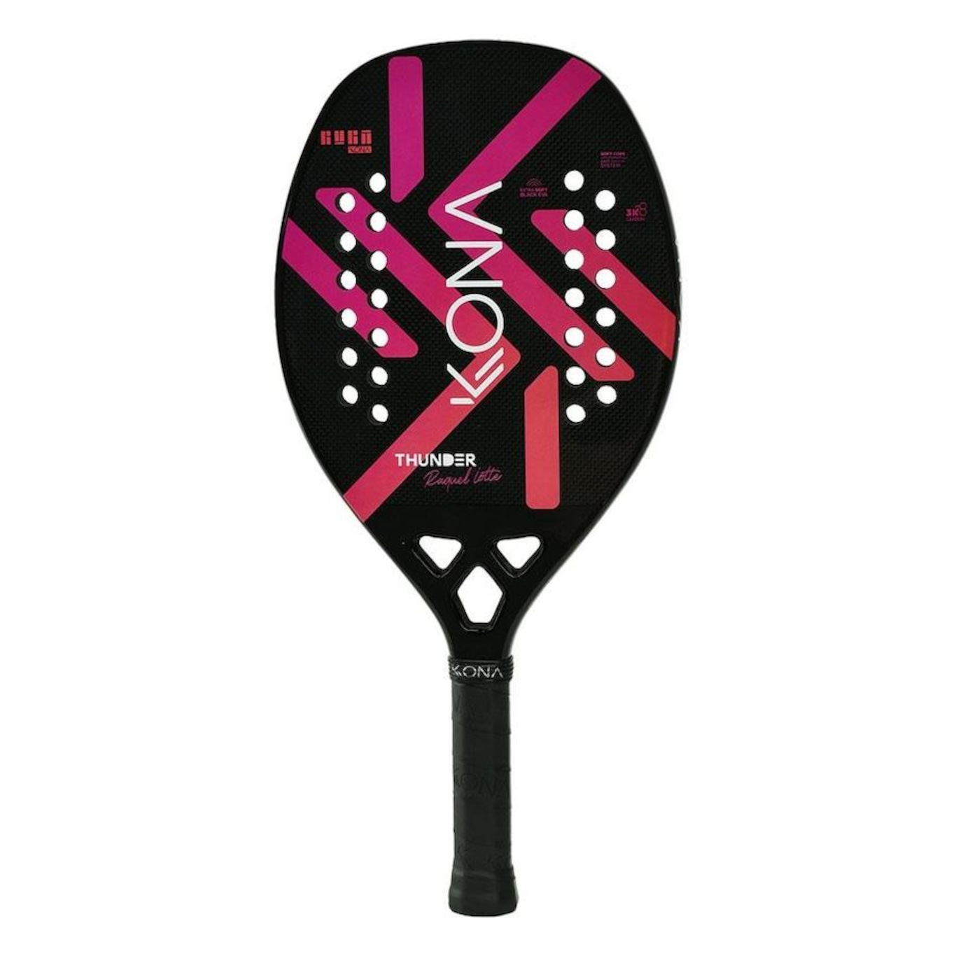 Raquete de Beach Tennis Kona Thunder Pink 2024 Carbono 3K - Foto 1