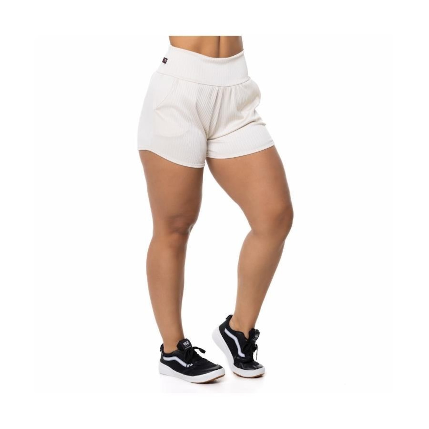 Shorts Orbis Fitness Poliamida Cirrê Cós Alto - Feminino - Foto 3