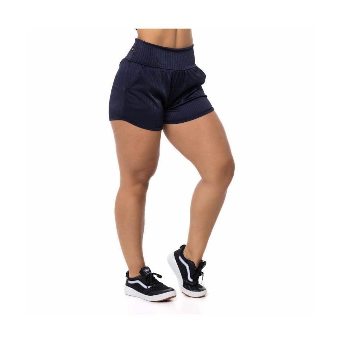 Shorts Orbis Fitness Poliamida Cirrê Cós Alto - Feminino - Foto 3