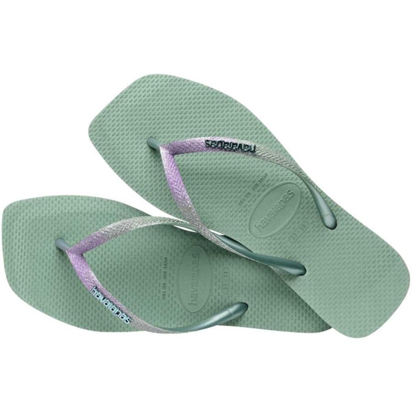 Chinelo Havaianas Slim Square Glitter - Feminino - Foto 2