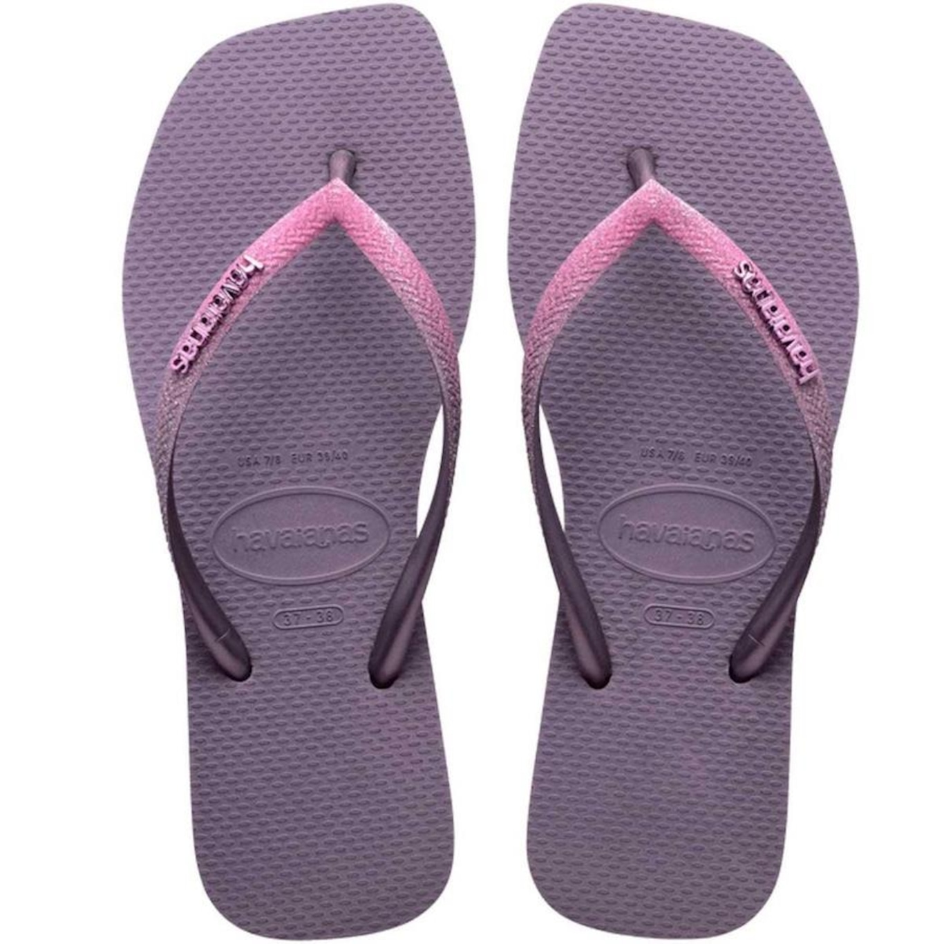 Chinelo Havaianas Slim Square Glitter - Feminino - Foto 1