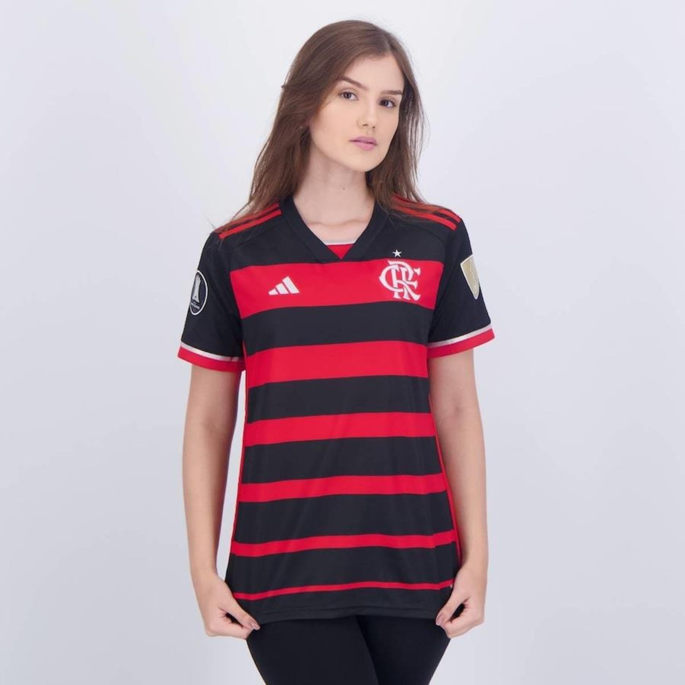 Camisa 1 do Flamengo 2024 Patch Libertadores adidas - Feminina - Foto 1