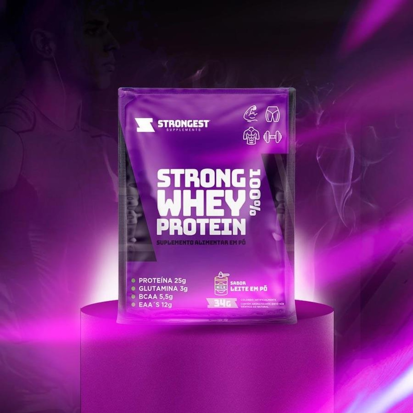 Strong Whey 100% Sachê 34G Kit 5 Unidades Sortidas Strongest - Foto 2