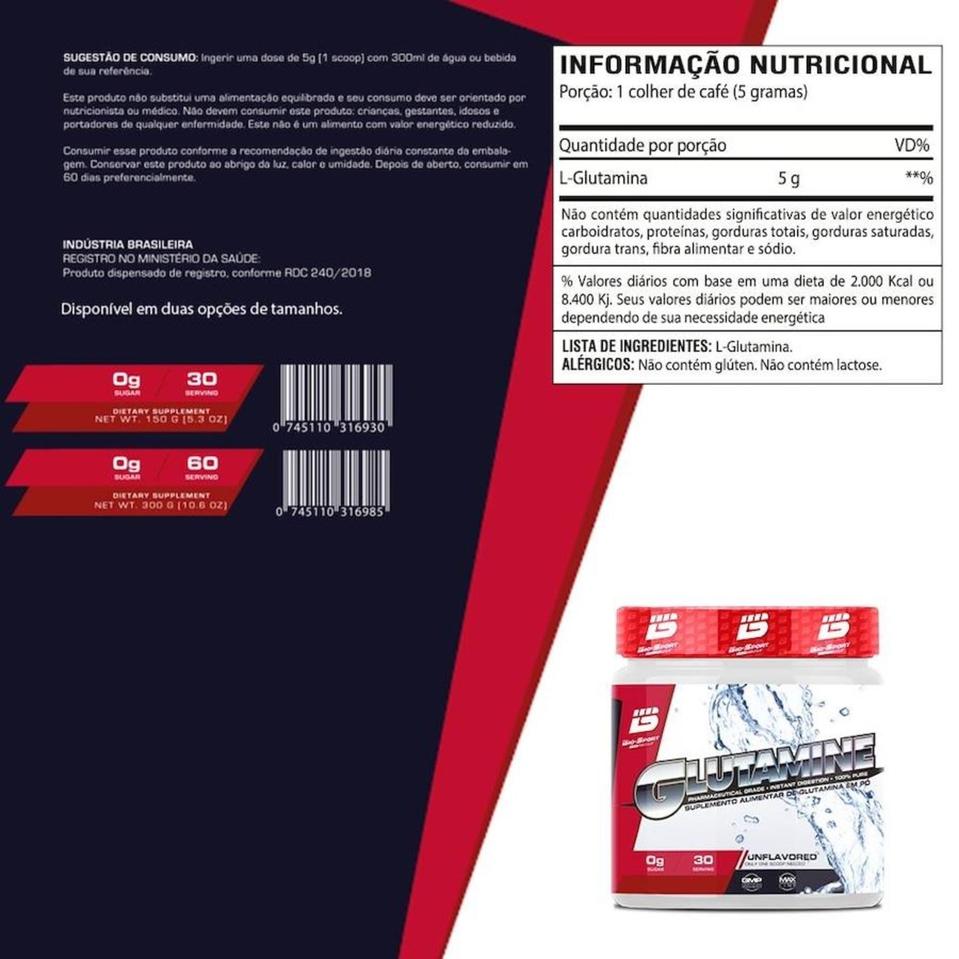 Glutamina 100% Pura 150G - Bio Sports Usa - Foto 2