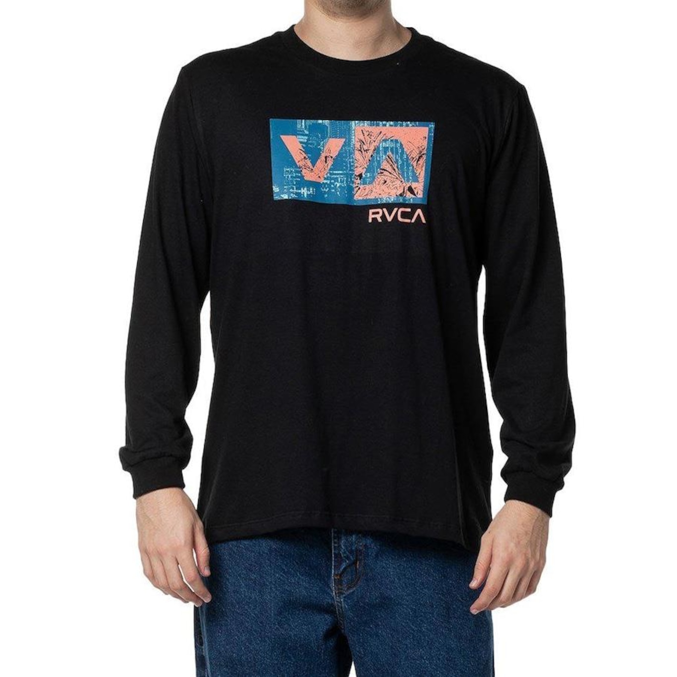 Camiseta Rvca Manga Longa Balance Box - Masculina - Foto 1