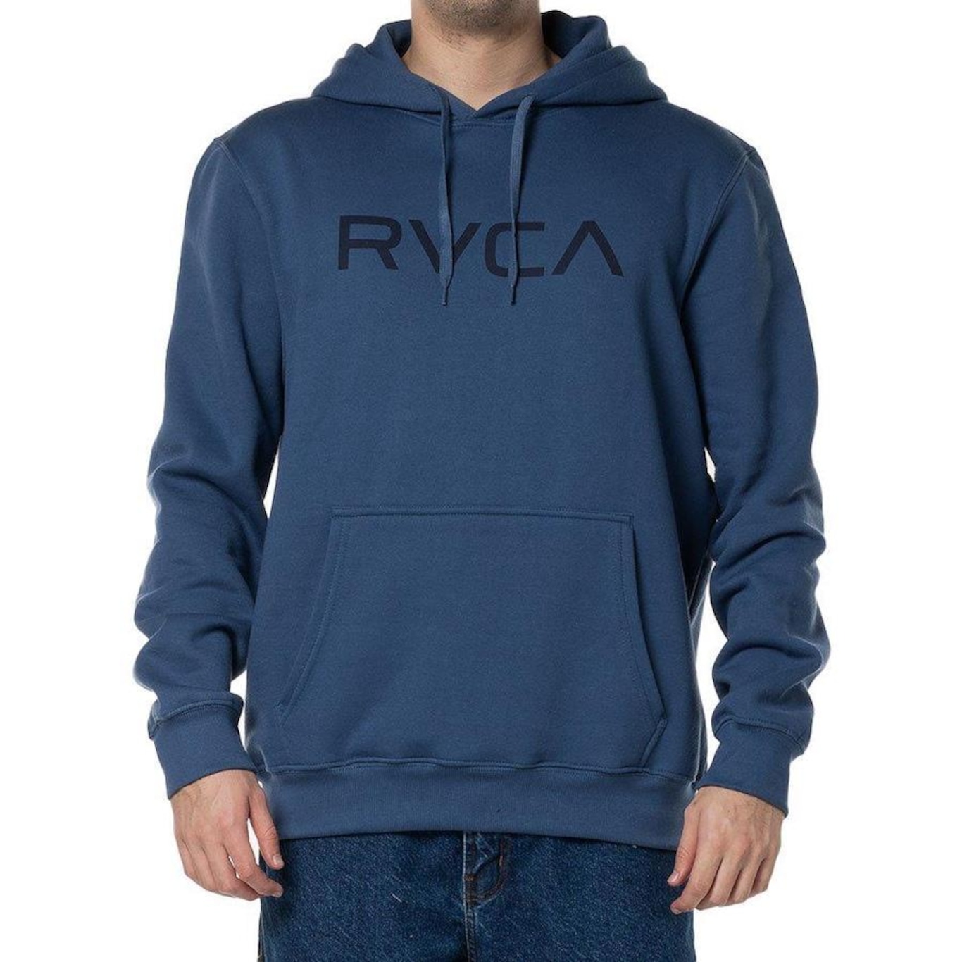 Blusão de Moletom com Capuz Rvca Big Rvca 280G Wt24 Masculino Azul - Foto 1