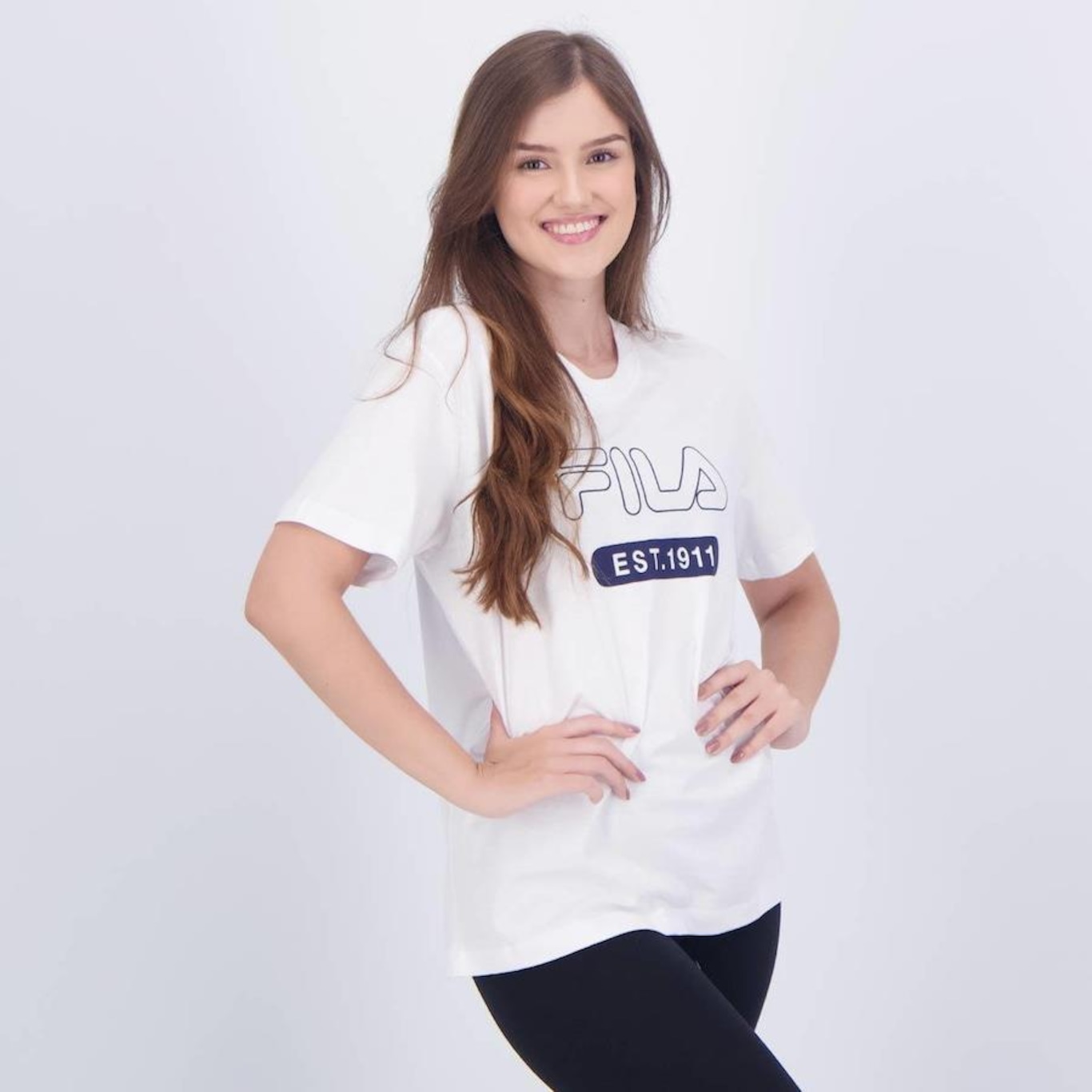 Camiseta Fila Letter Outline - Feminina - Foto 2