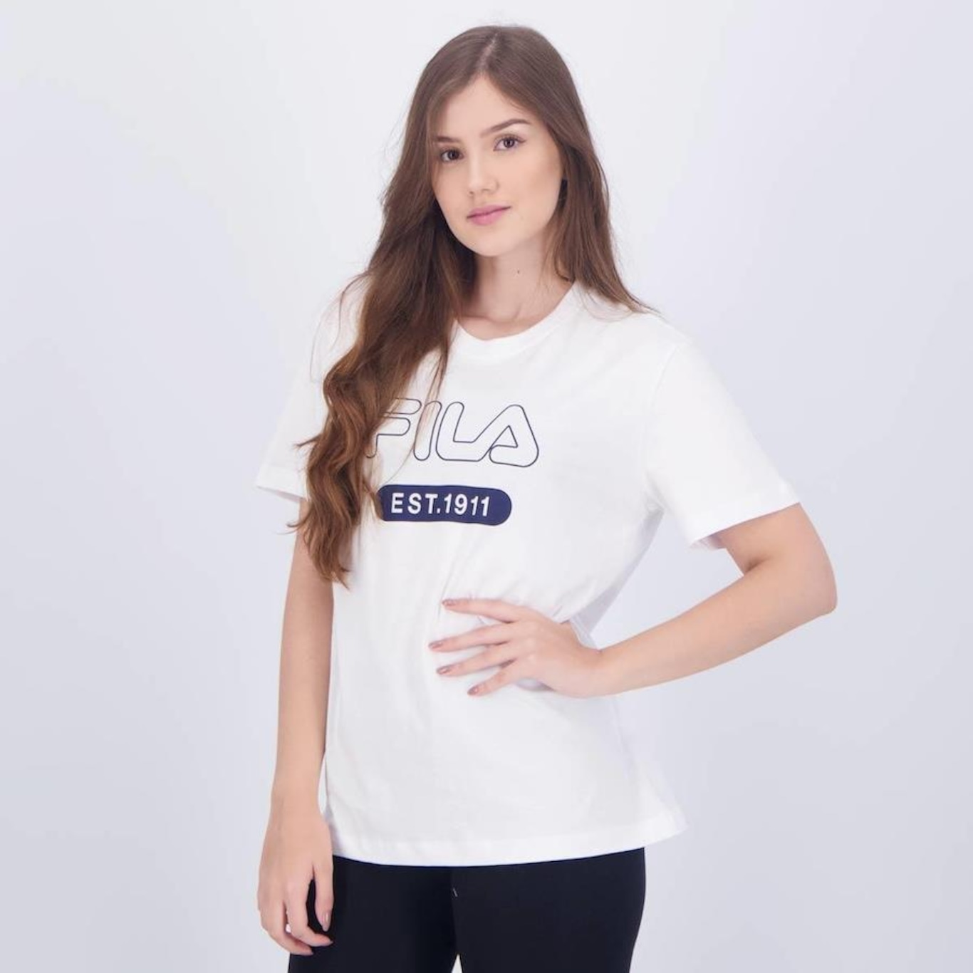 Camiseta Fila Letter Outline - Feminina - Foto 3