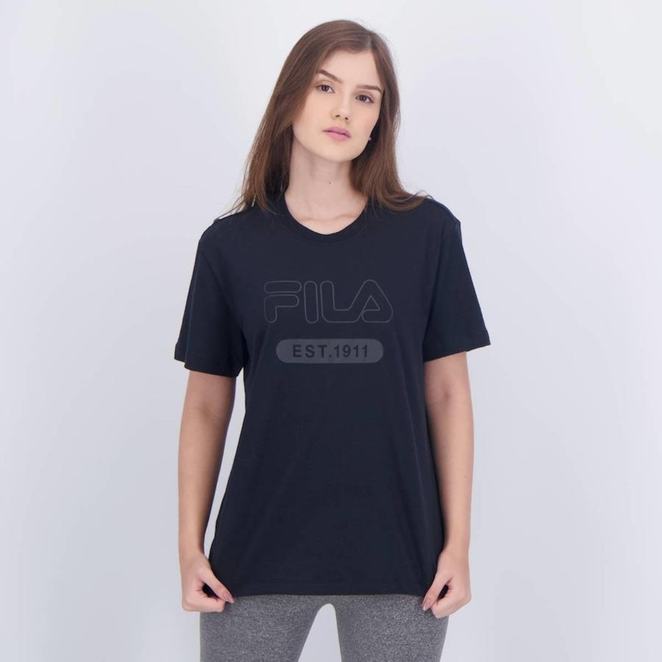 Camiseta Fila Letter Outline - Feminina - Foto 1