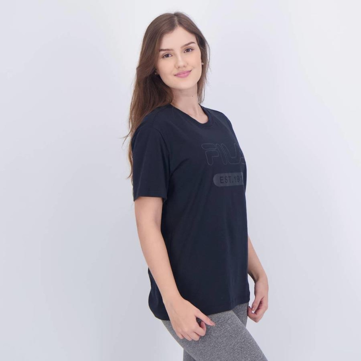 Camiseta Fila Letter Outline - Feminina - Foto 2