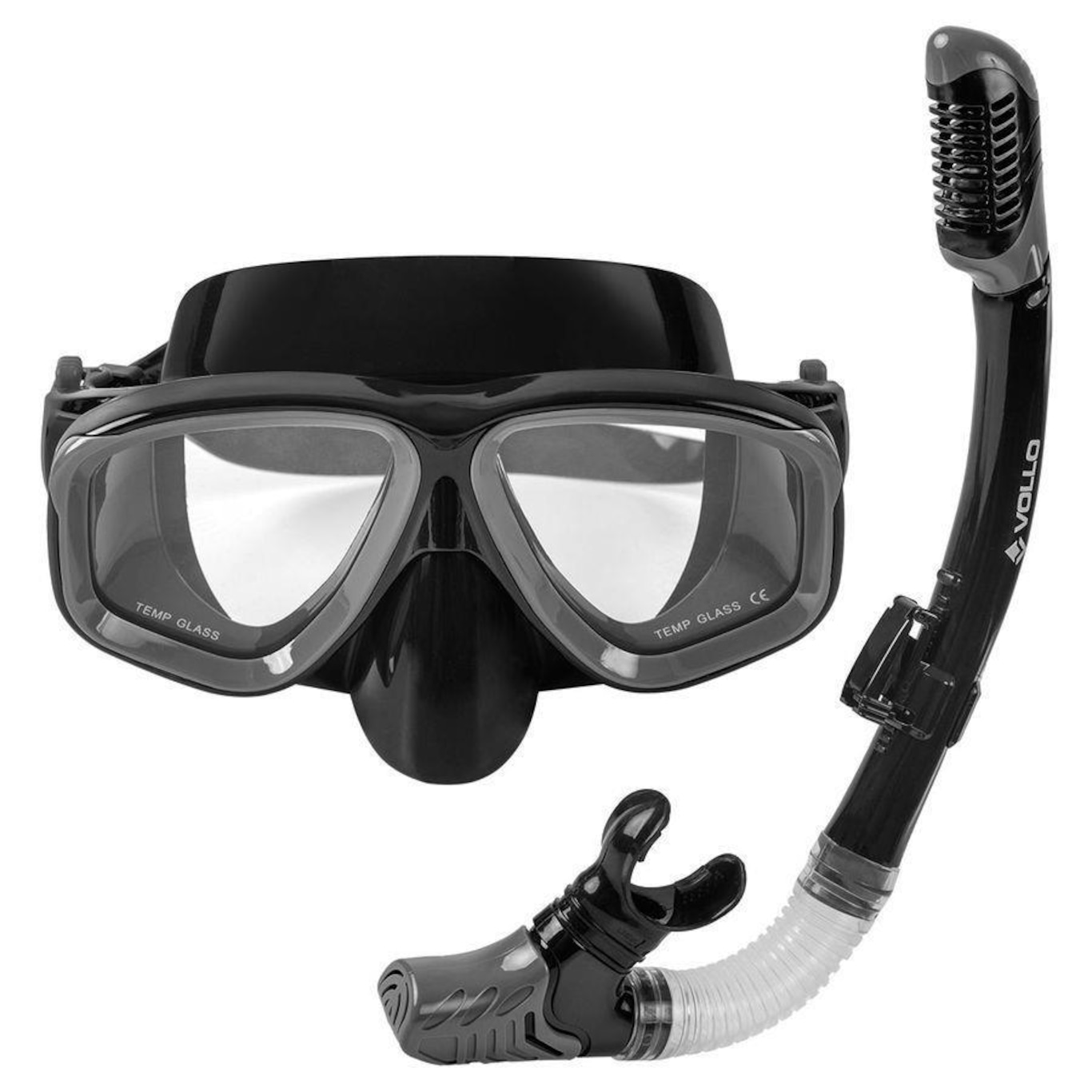 Kit De Mergulho Adulto Máscara E Snorkel Vollo - Foto 1