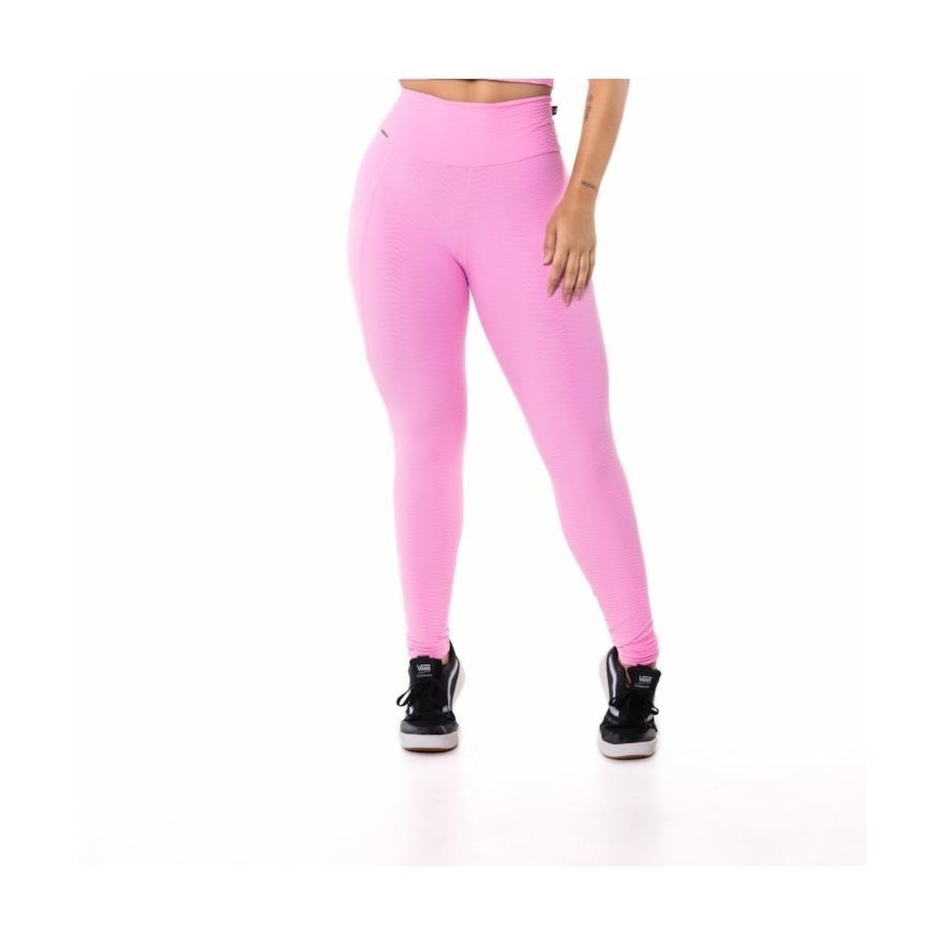 Calça Legging Orbis Fitness Cintura Alta Poliamida com Textura em Relevo - Feminina - Foto 1