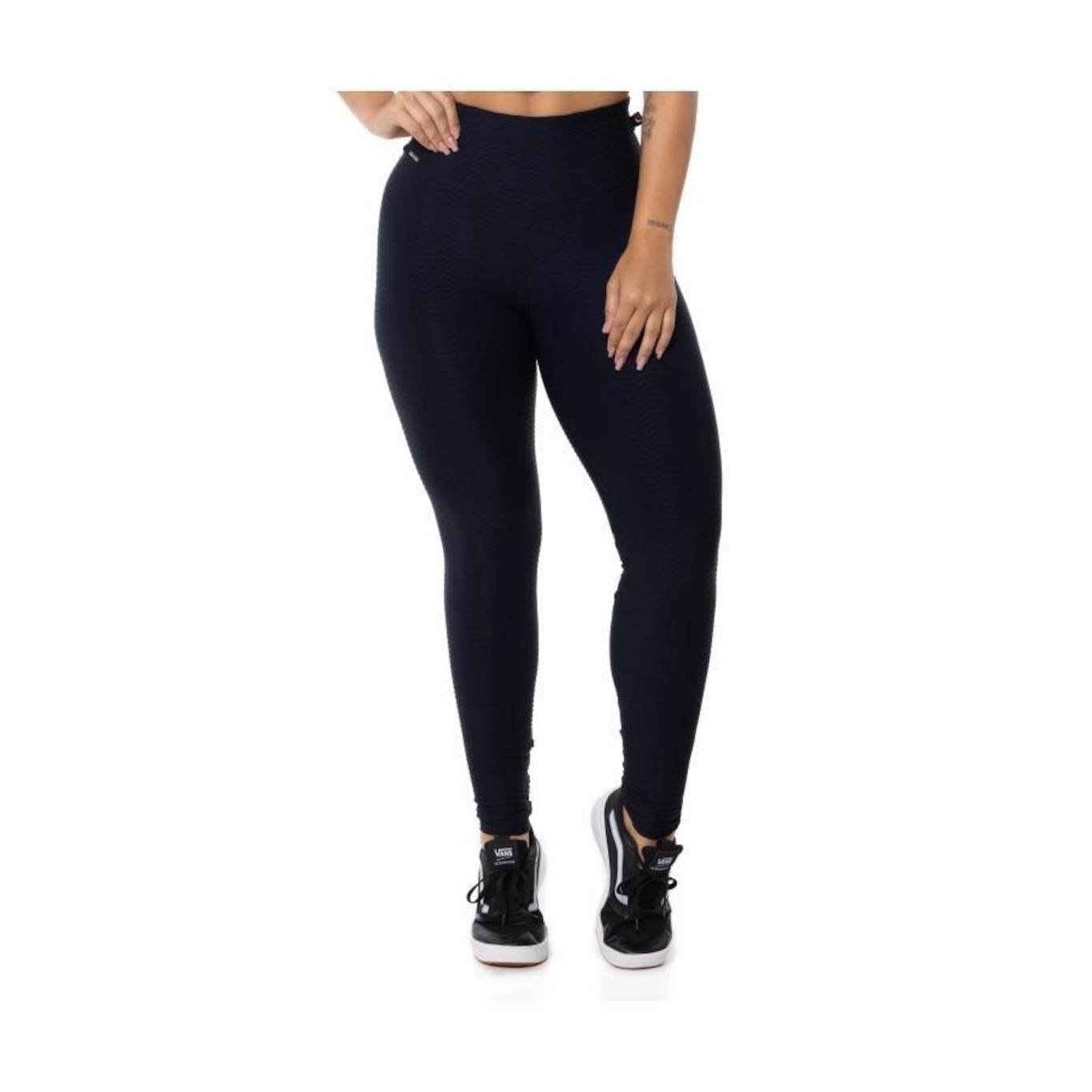 Calça Legging Orbis Fitness Cintura Alta Poliamida com Textura em Relevo - Feminina - Foto 1