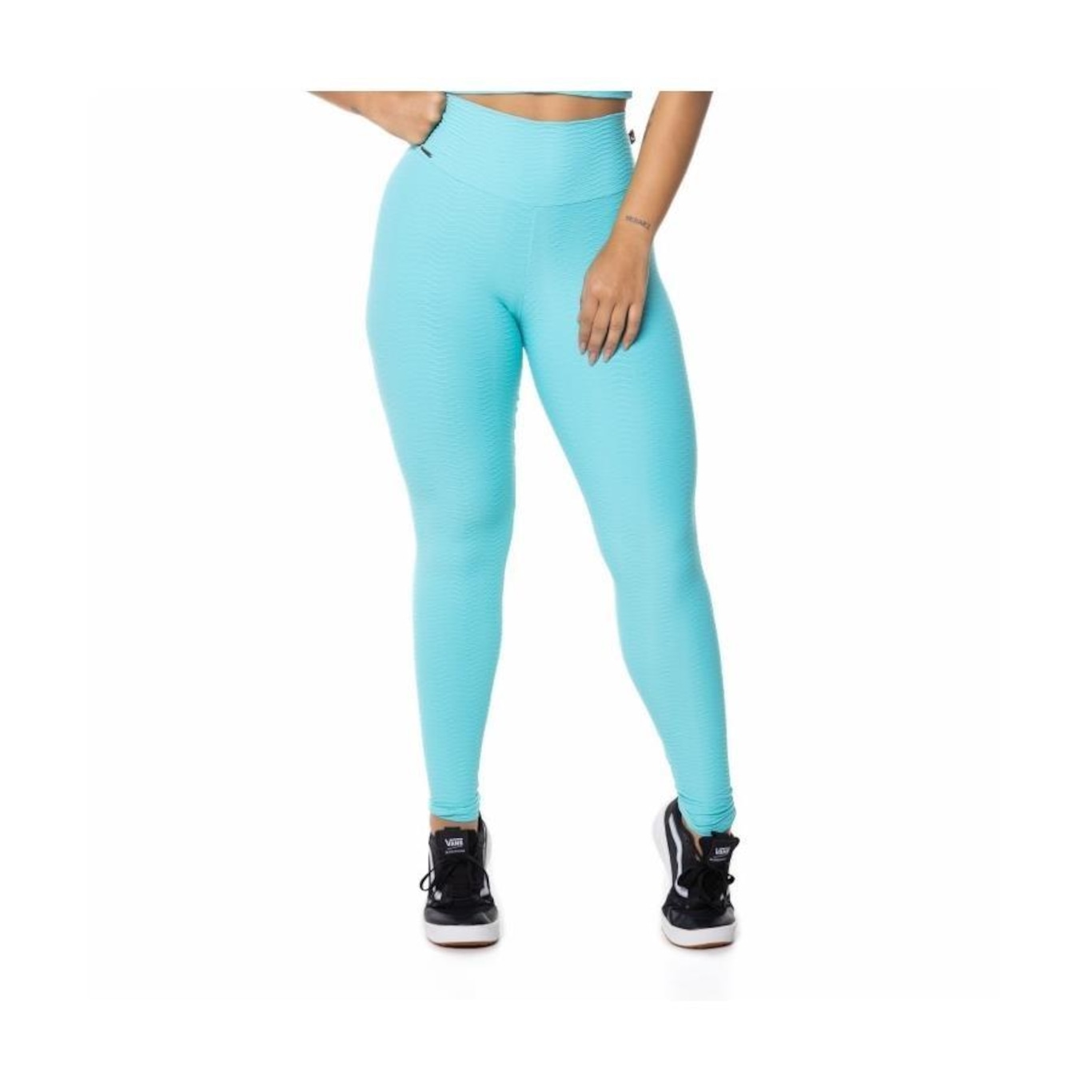 Calça Legging Orbis Fitness Cintura Alta Poliamida com Textura em Relevo - Feminina - Foto 1