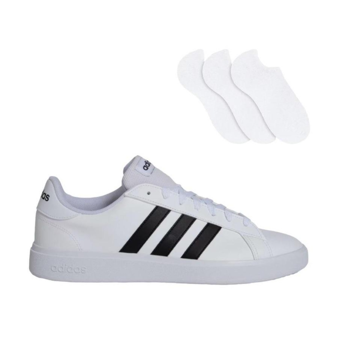 Tênis adidas Grand Court Base 2.0 - Masculino + 3 Pares de Meias - Foto 1