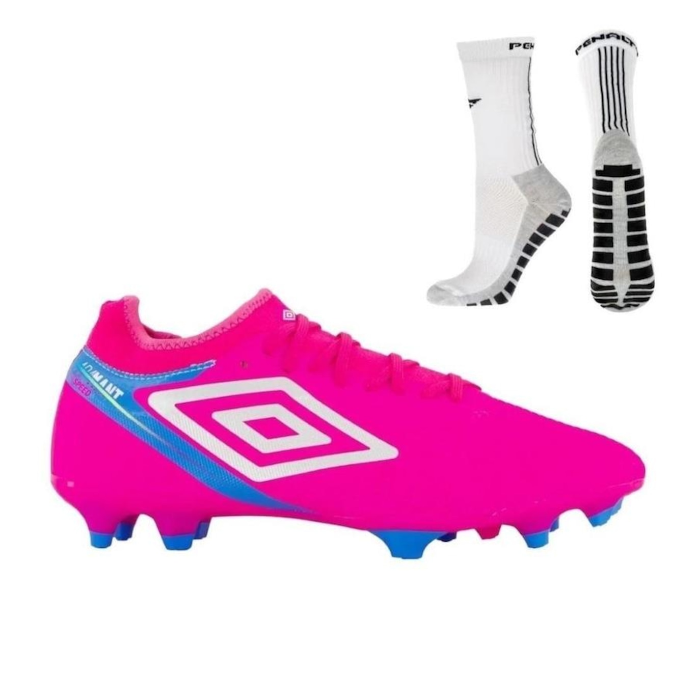 Chuteira de Campo Umbro Adamant Top Speed Club + Meia Antiderrapante - Adulto - Foto 1