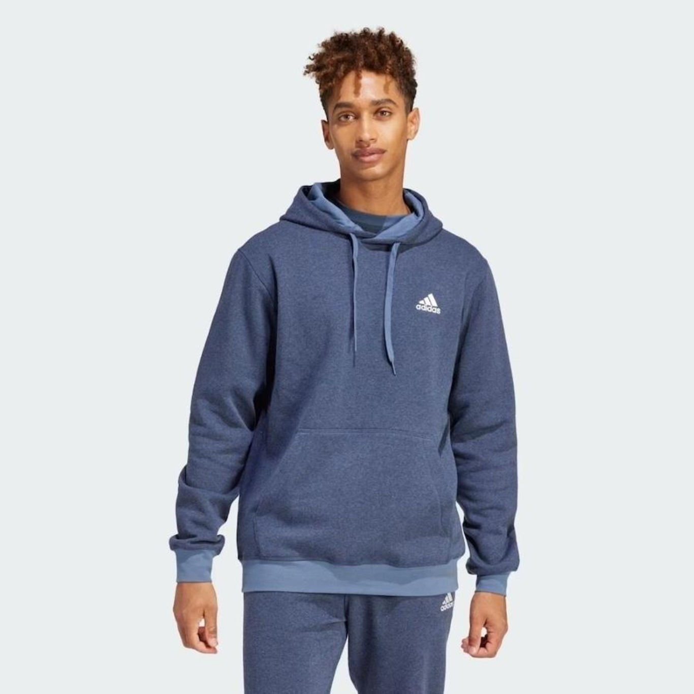 Blusão de Moletom com Capuz adidas Liso - Masculino - Foto 2