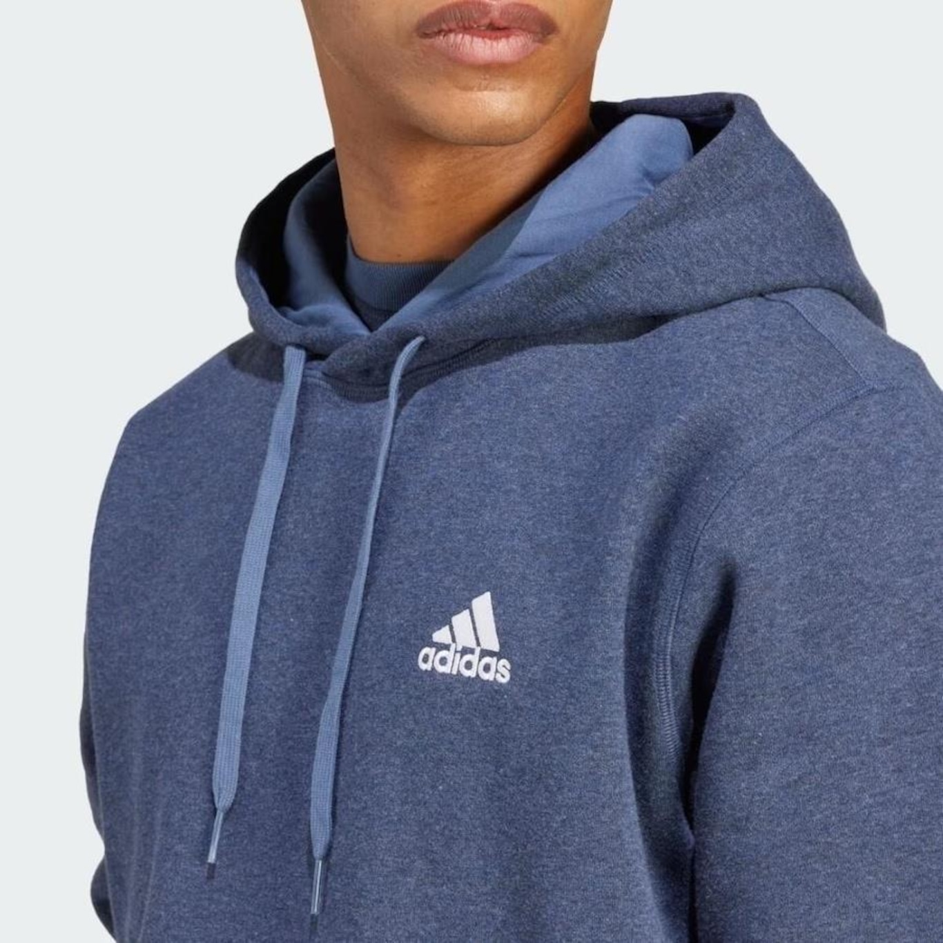 Blusão de Moletom com Capuz adidas Liso - Masculino - Foto 4