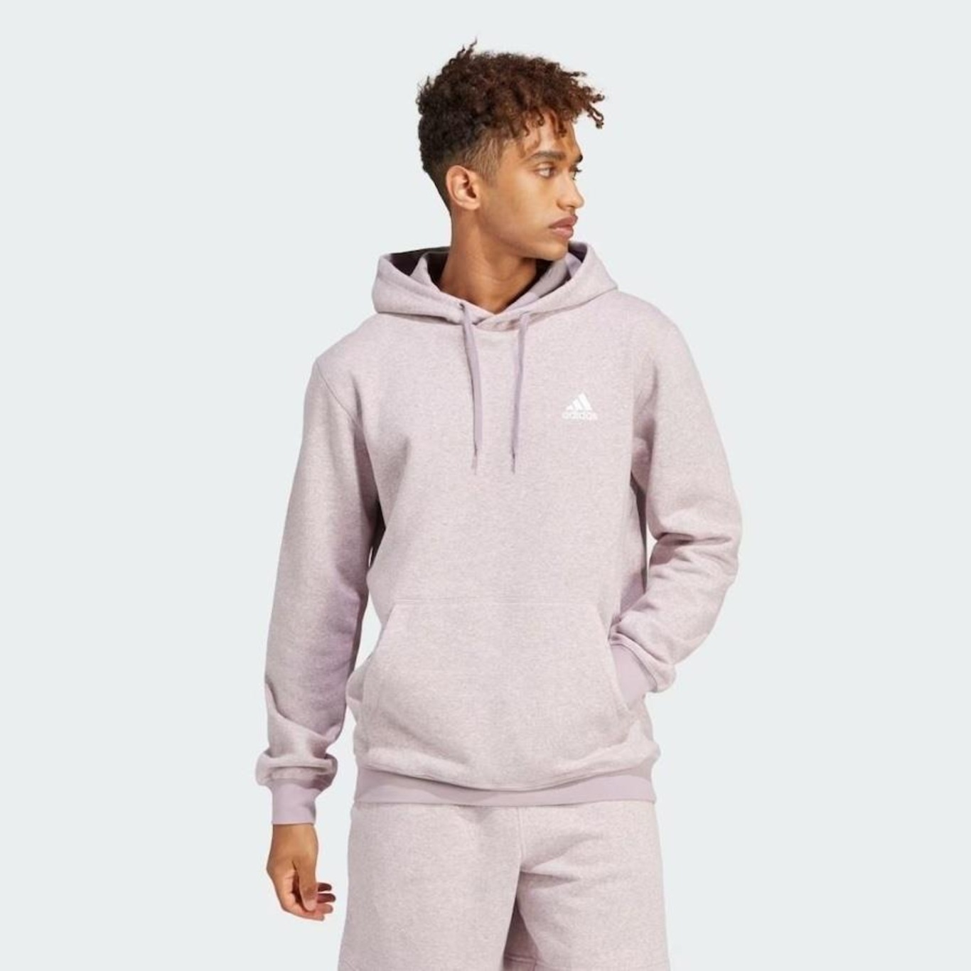 Blusão de Moletom com Capuz adidas Liso - Masculino - Foto 2