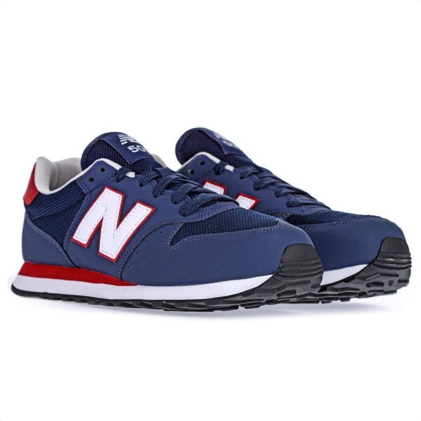 Tênis New Balance 500V2 Marinho e Vermelho - Masculino - Foto 3