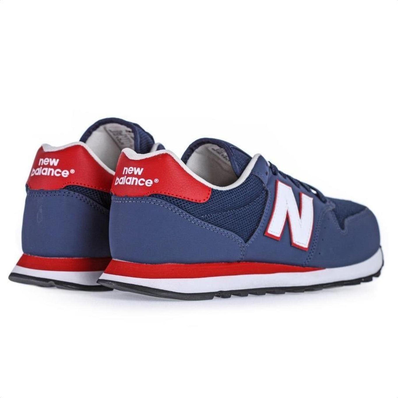 Tênis New Balance 500V2 Marinho e Vermelho - Masculino - Foto 4