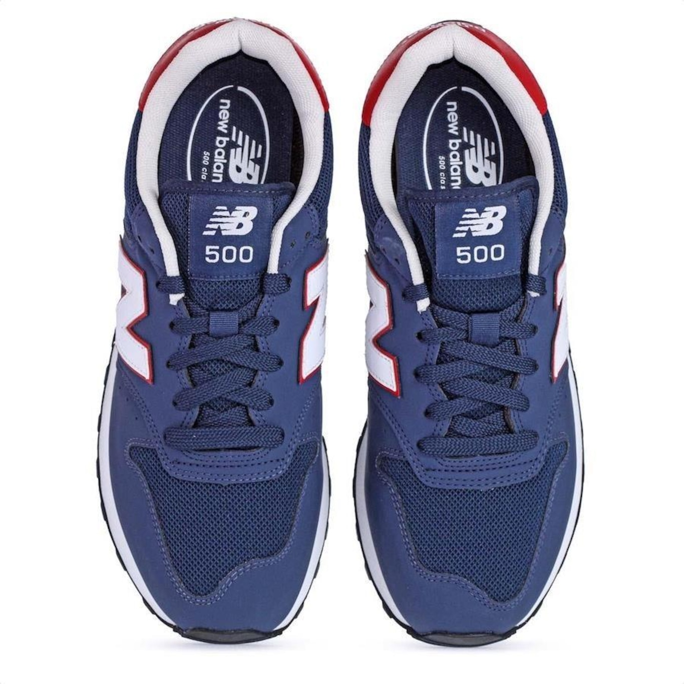 Tênis New Balance 500V2 Marinho e Vermelho - Masculino - Foto 5