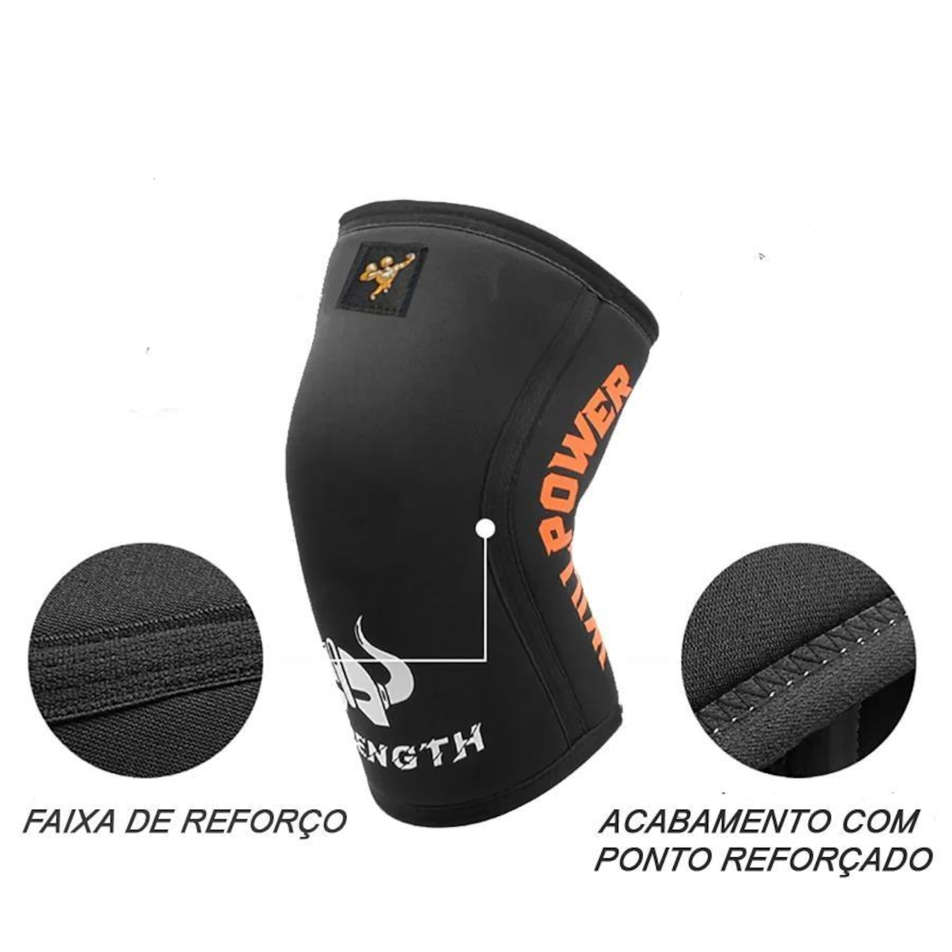 Joelheira Gold Sports Cross Training Gladiator Em Neoprene 7 Mm - 2 Pçs - Foto 2