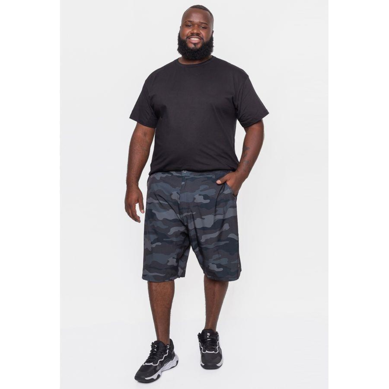 Boardshort Onbongo Plus Size Hibrido - Masculina - Foto 4